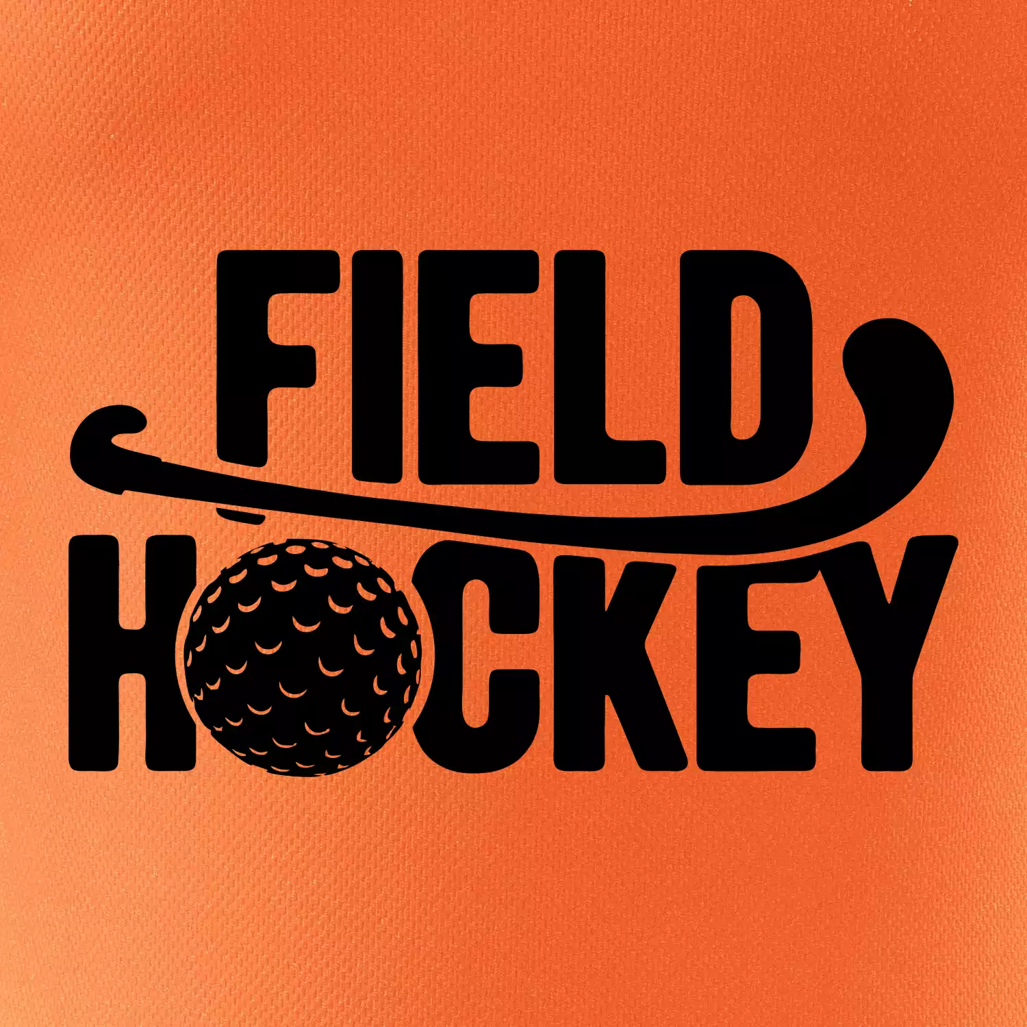 Field hockey míček a nápis