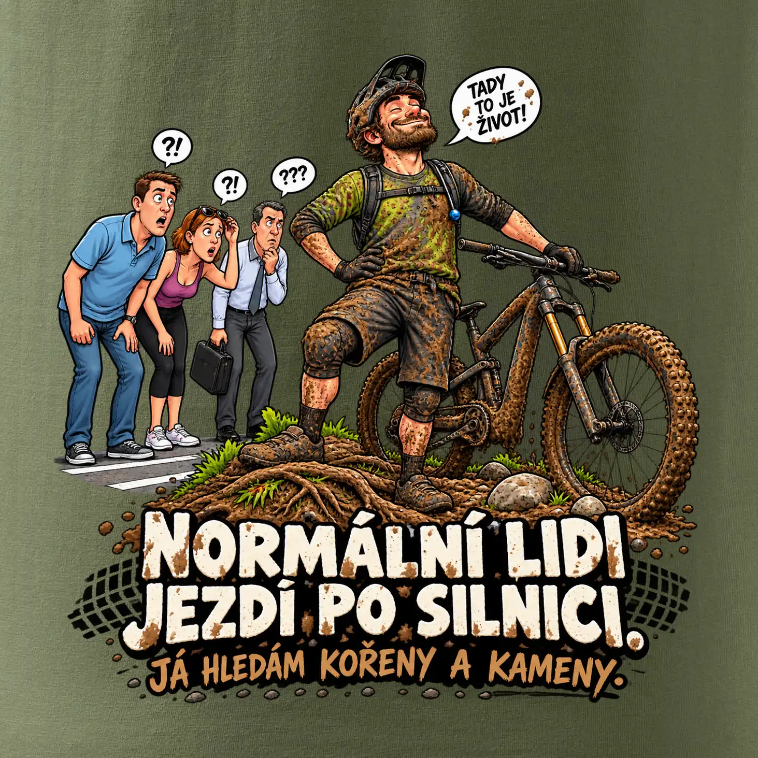 Normální lidi jezdí po silnici cyklistický humor