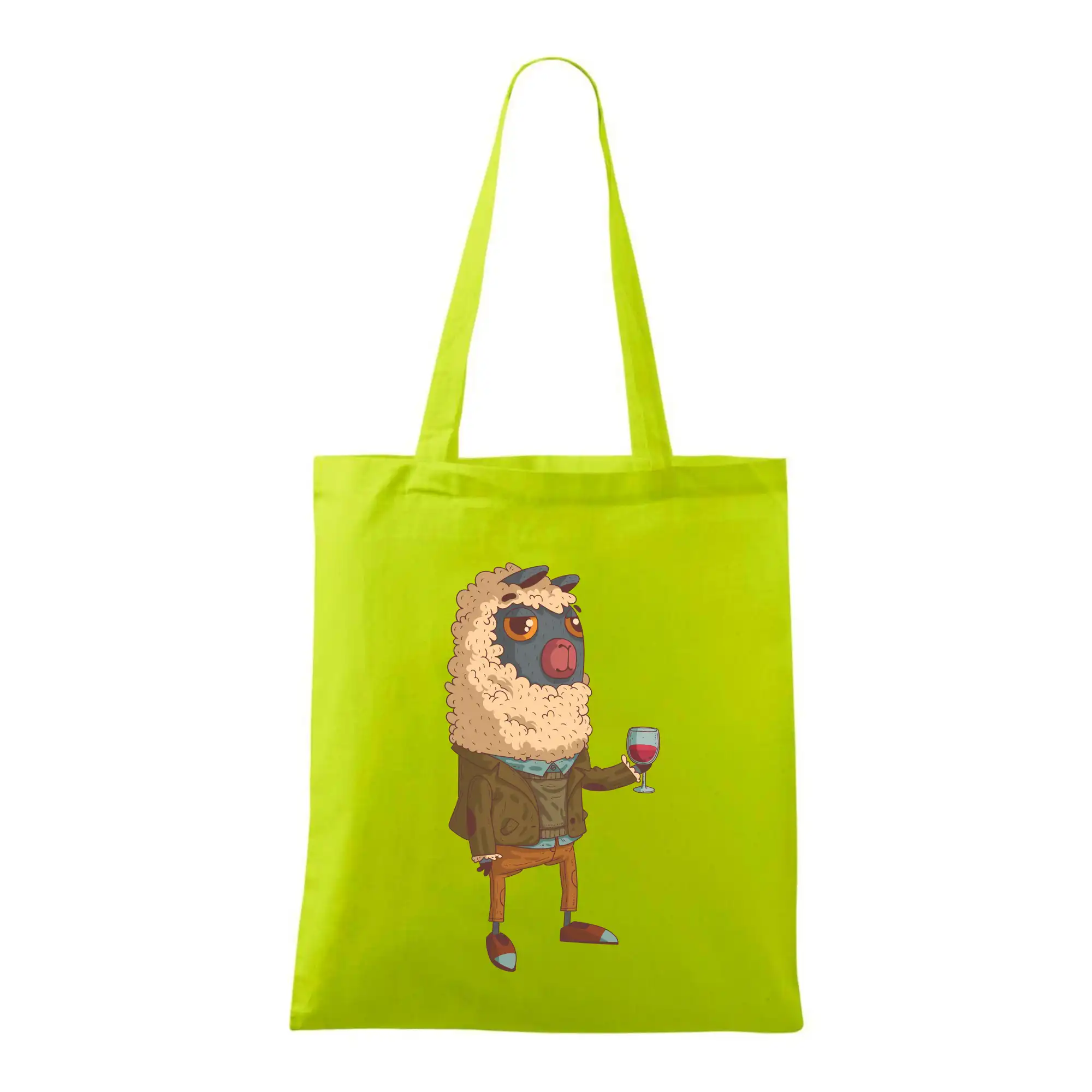Alpaka s vínem muž