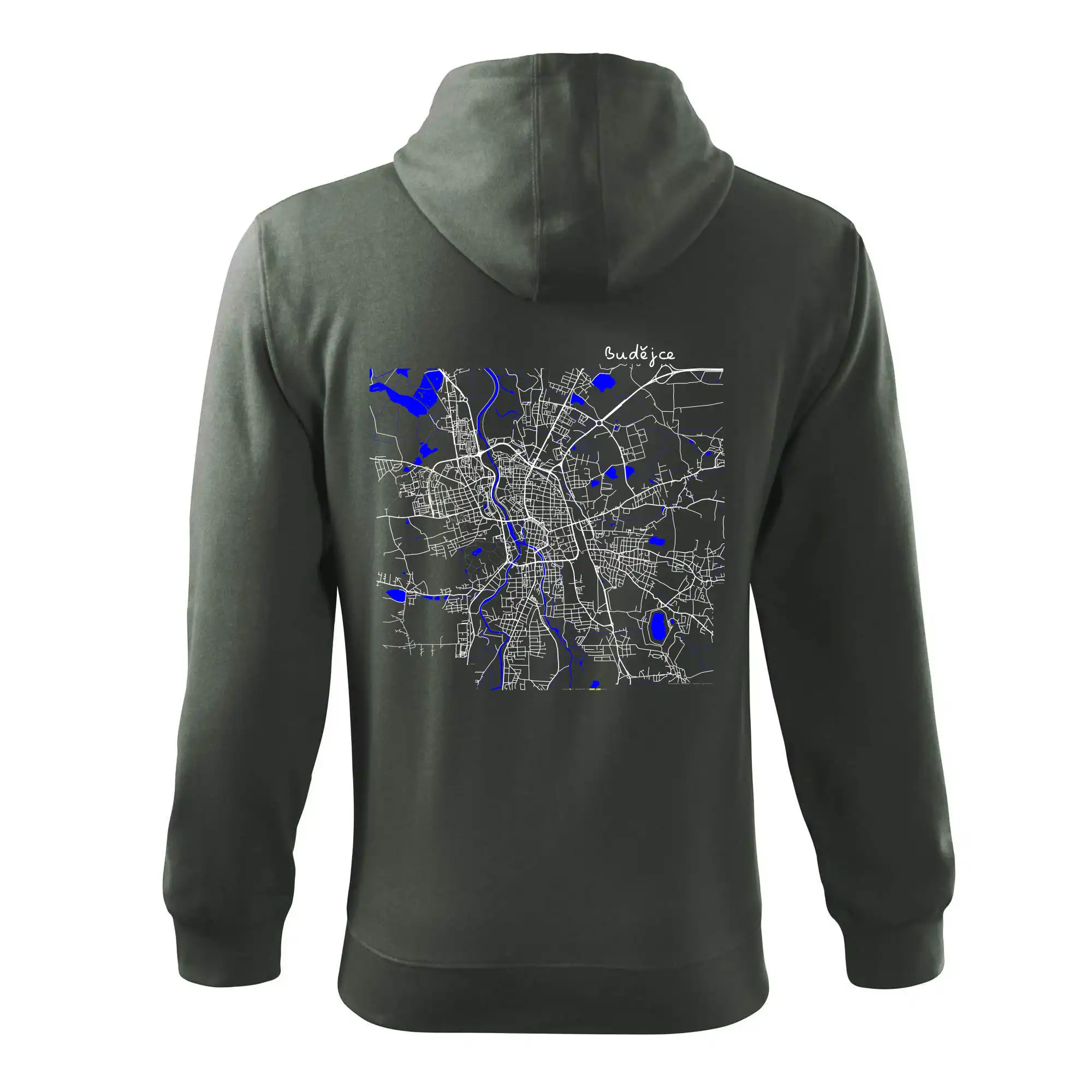 Budějce  - Mapa s vodními toky