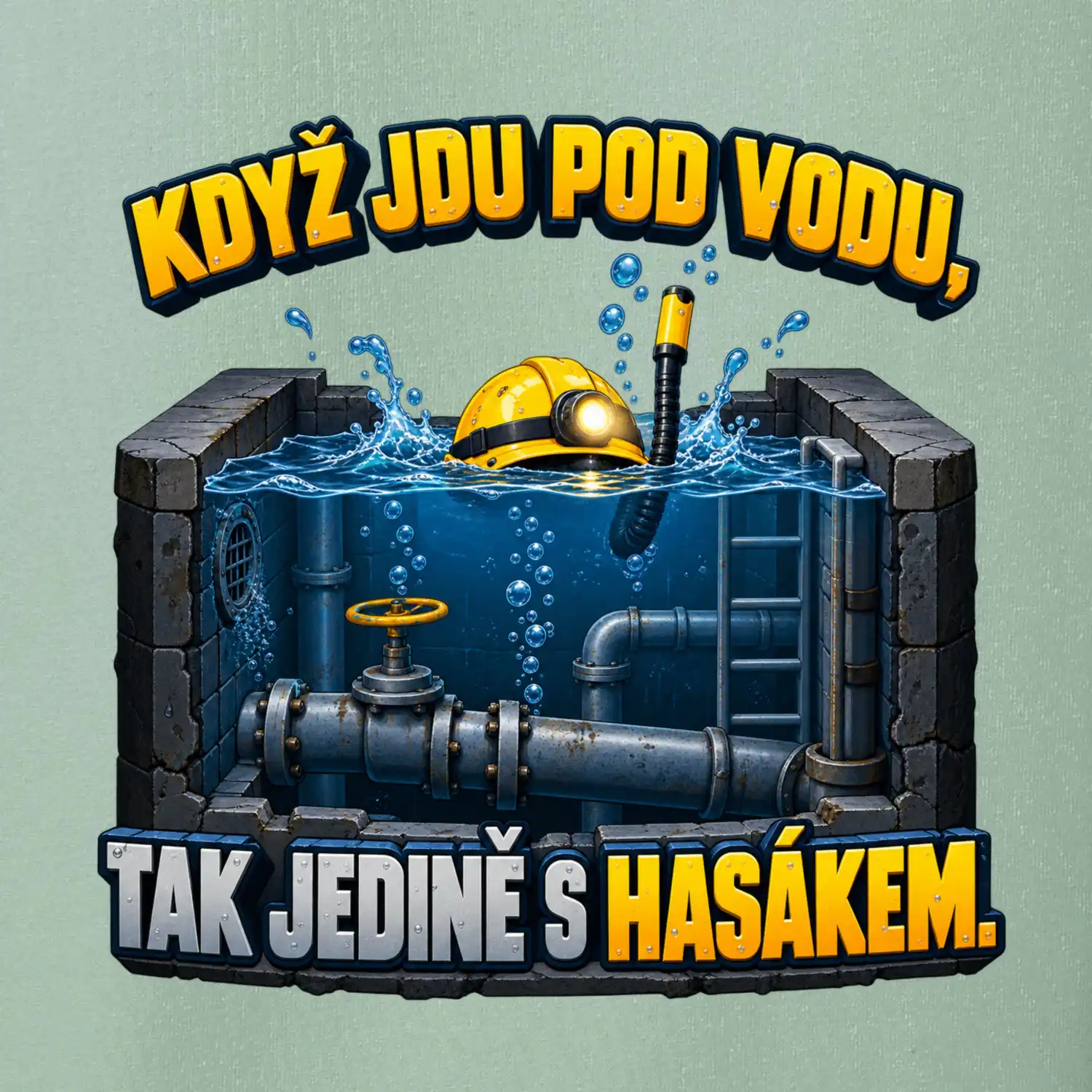 Instalatér pod vodou s hasákem