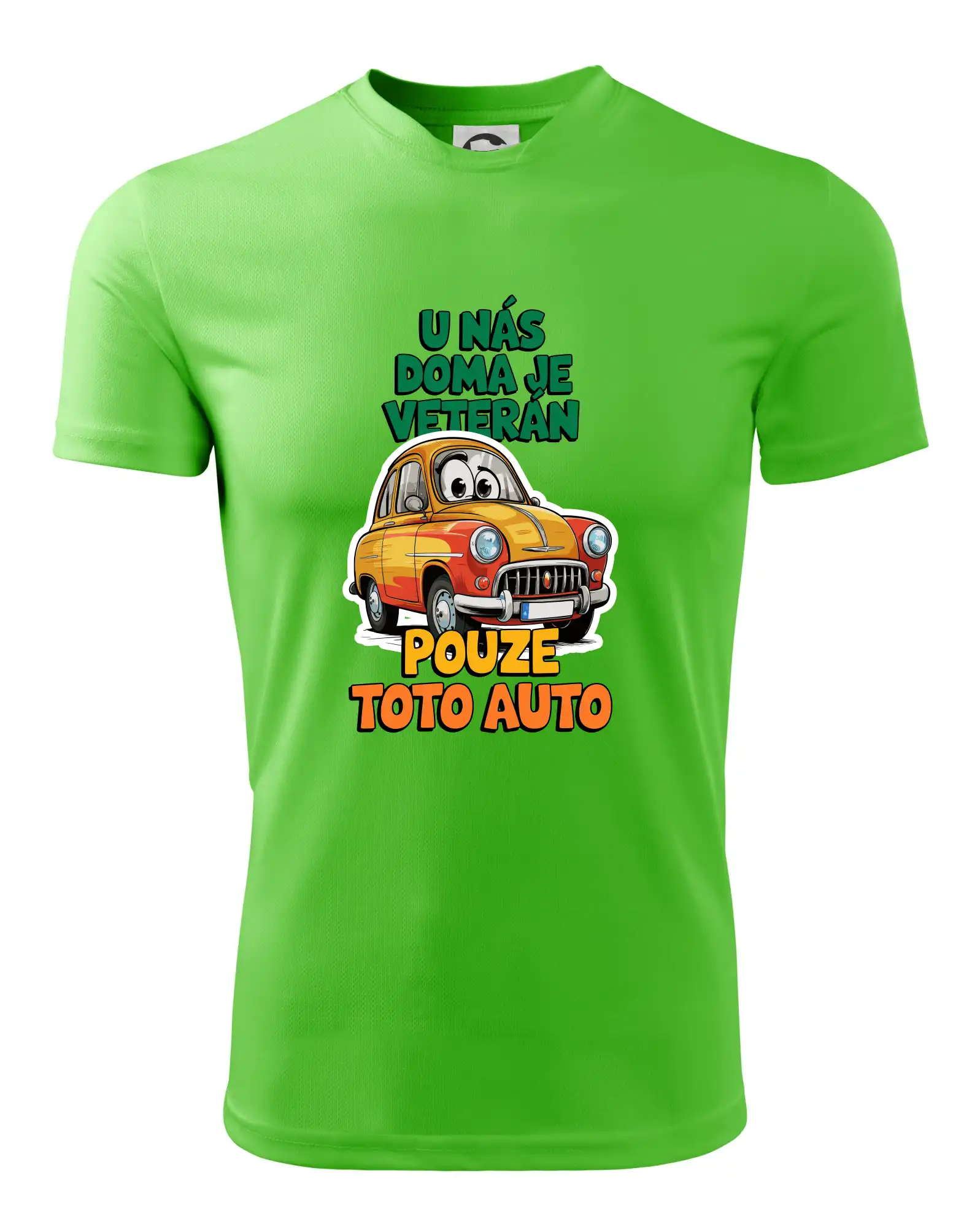 U nás doma je veterán pouze toto auto barevný nápis