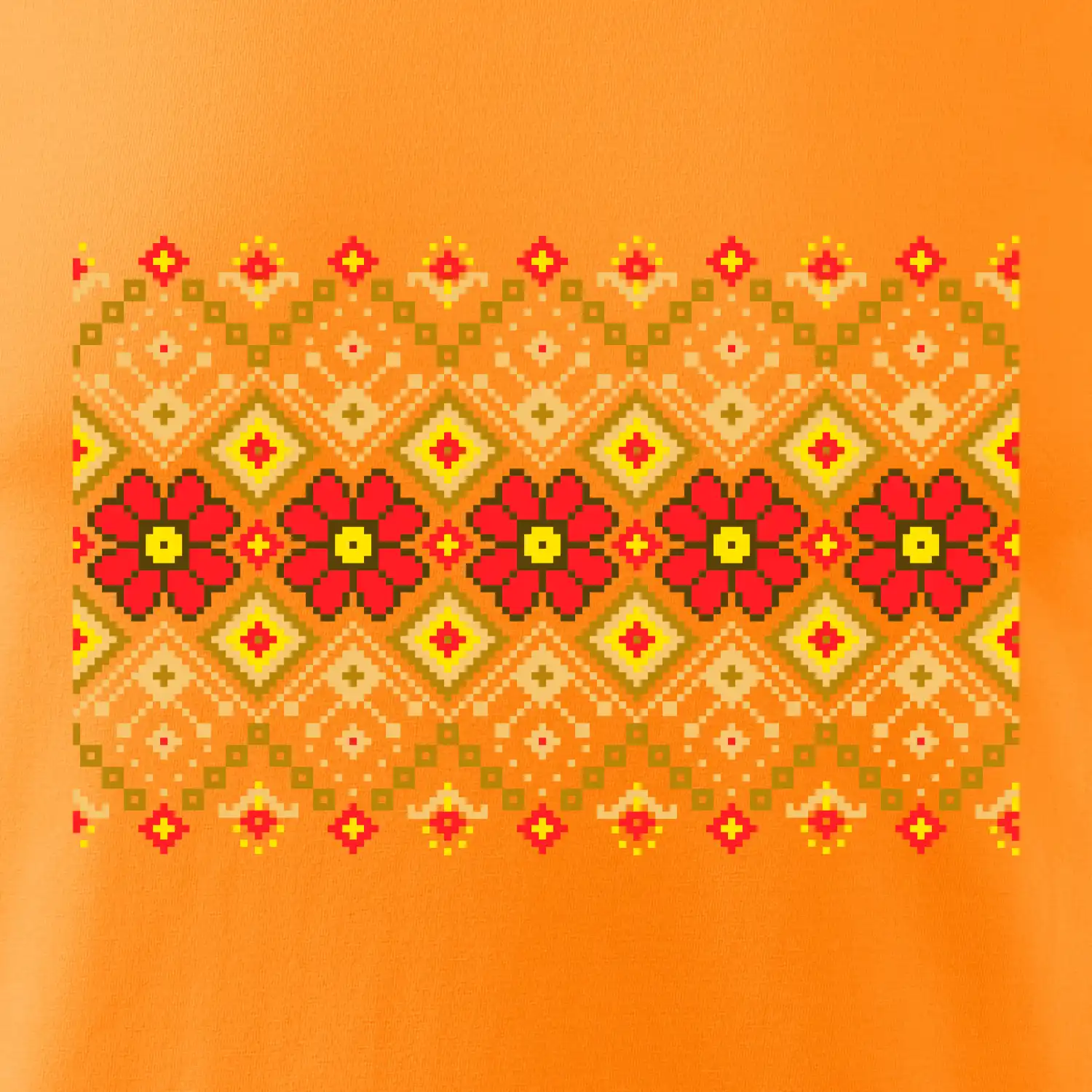 Ukrajinský vzor  - Červené květiny