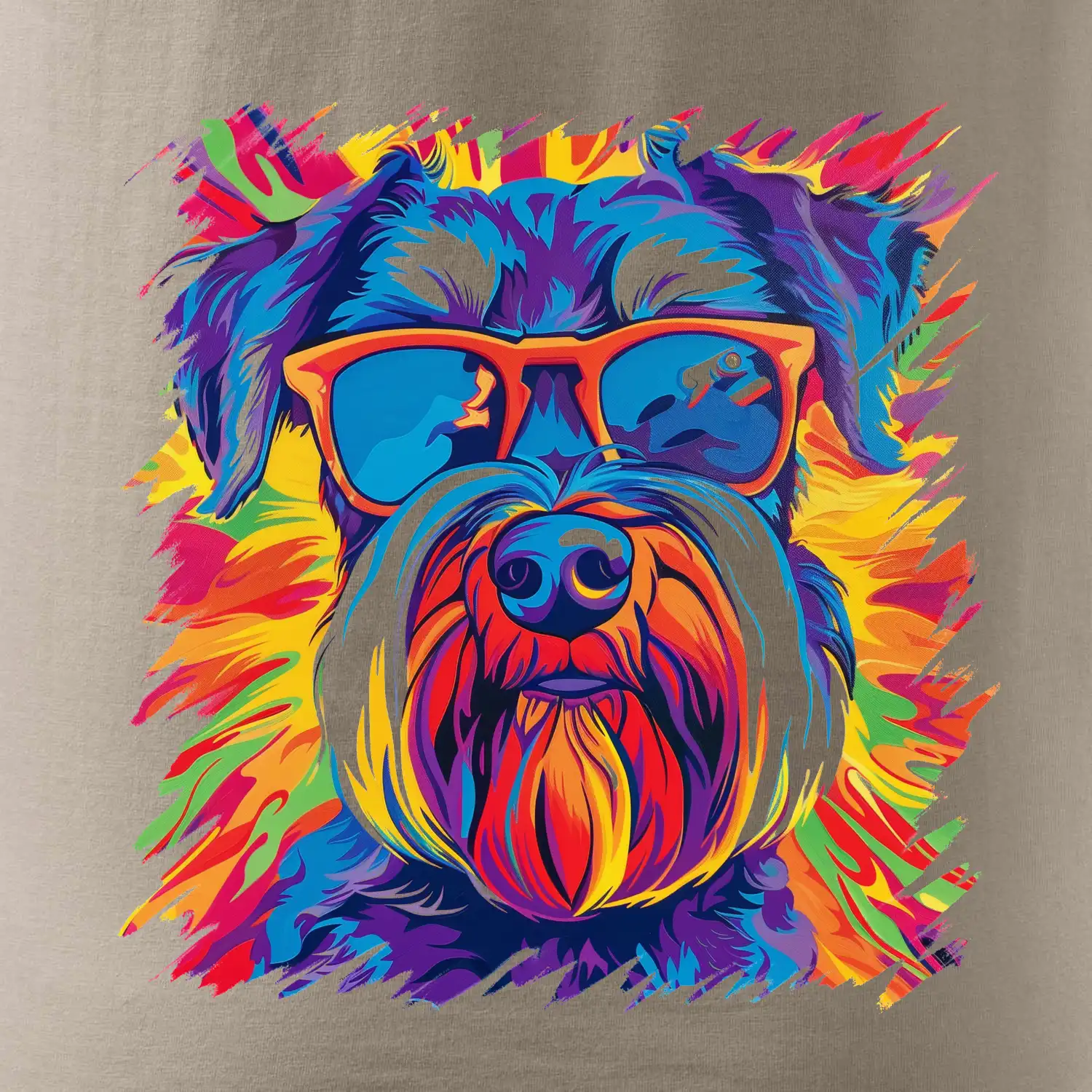 Knírač barevný styl 70s