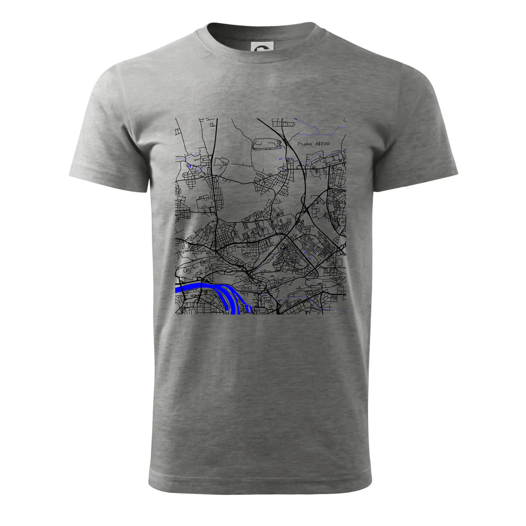 Praha 18200 - Mapa s vodními toky
