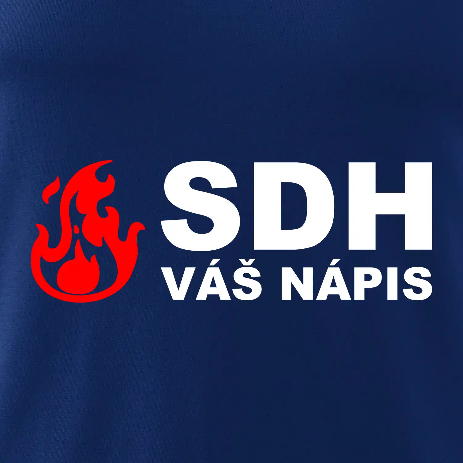 SDH nápis (oheň, název sboru - vlastní nápis)