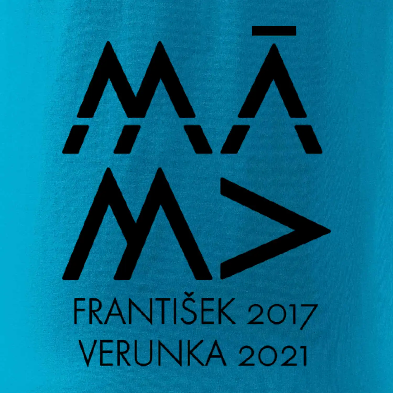Máma v geometrickém fontu se jmény