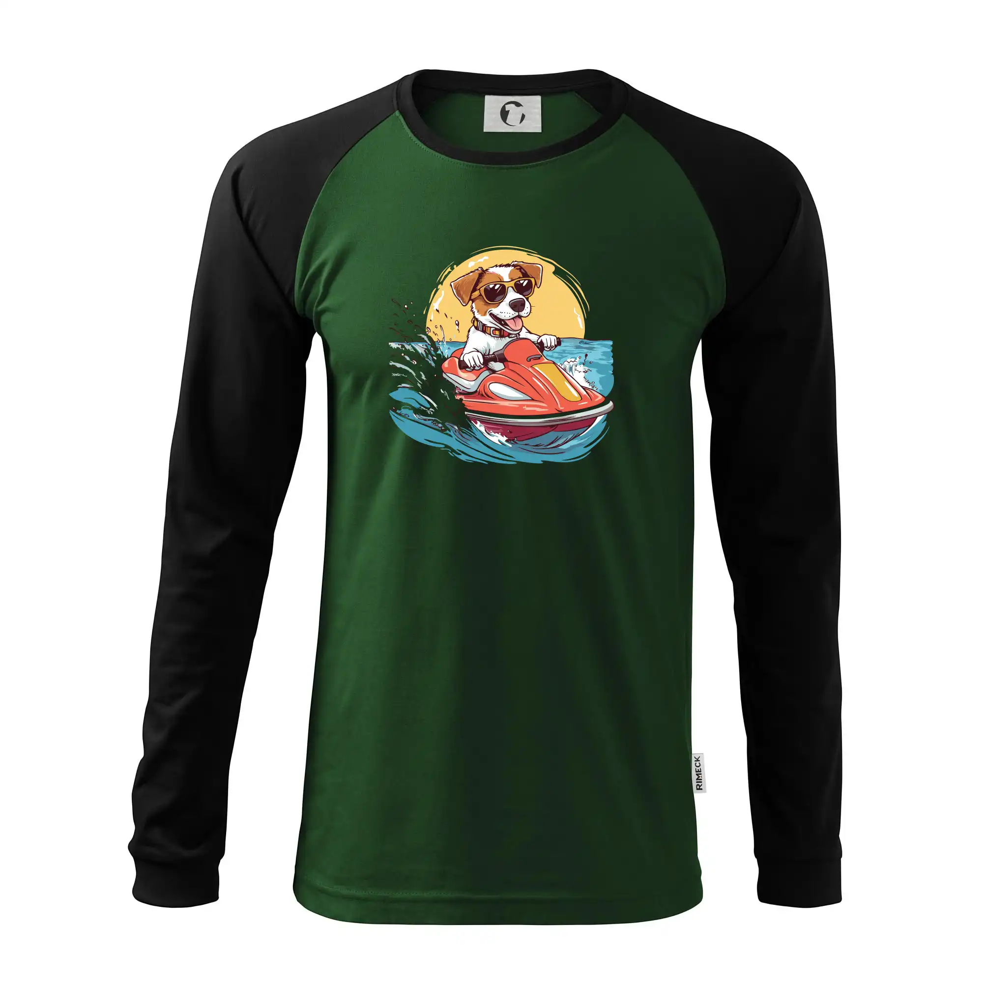 Jack russell teriér na vodním skútru