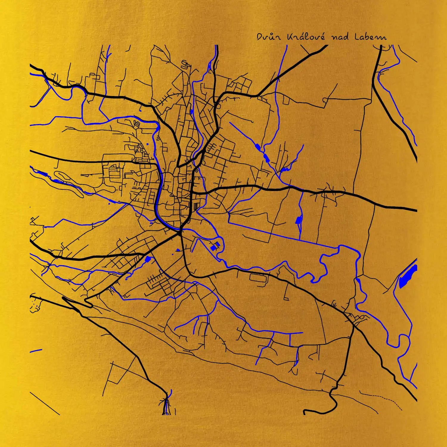 Dvůr Králové nad Labem mapa s vodními toky