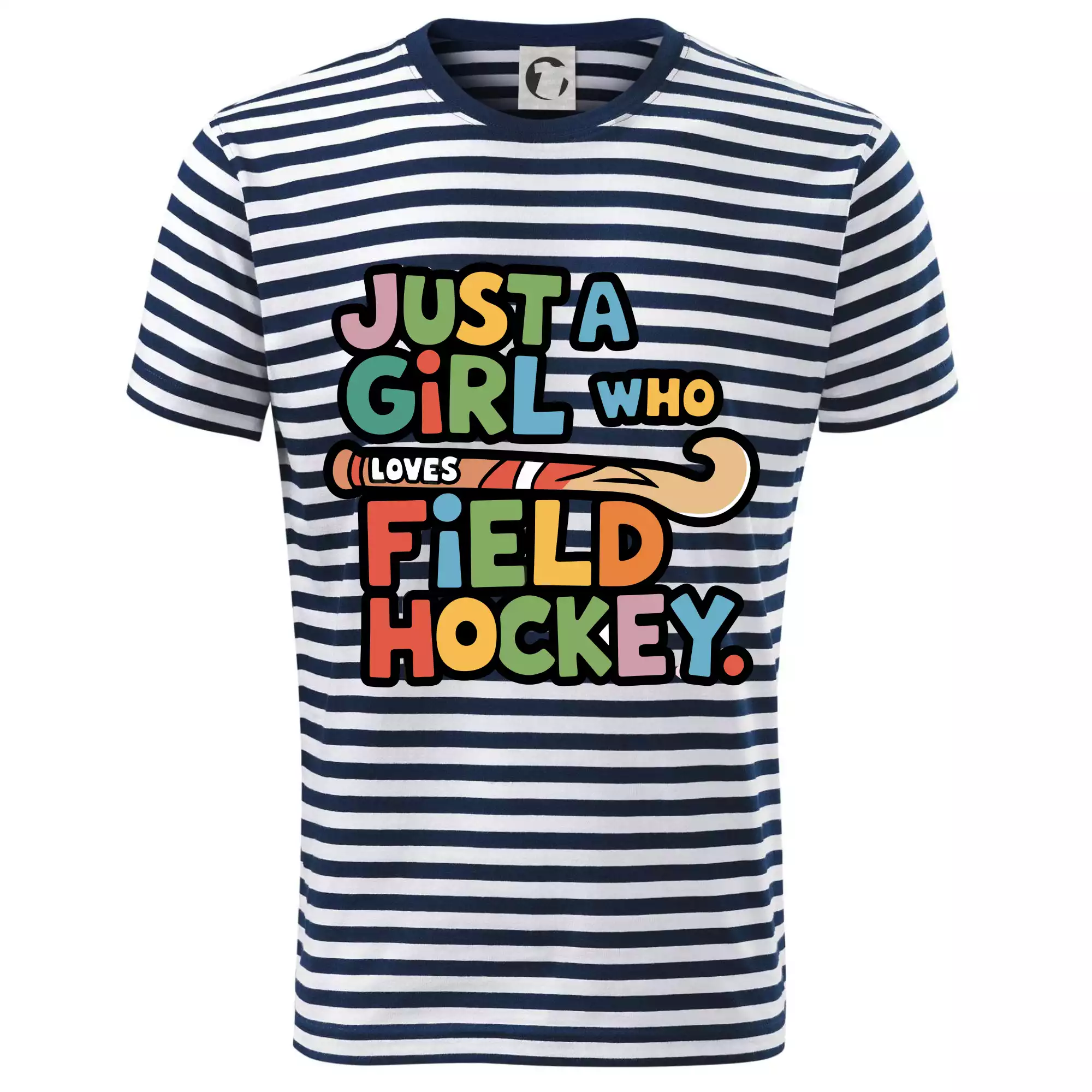 Barevný nápis Just a girl who loves field hockey