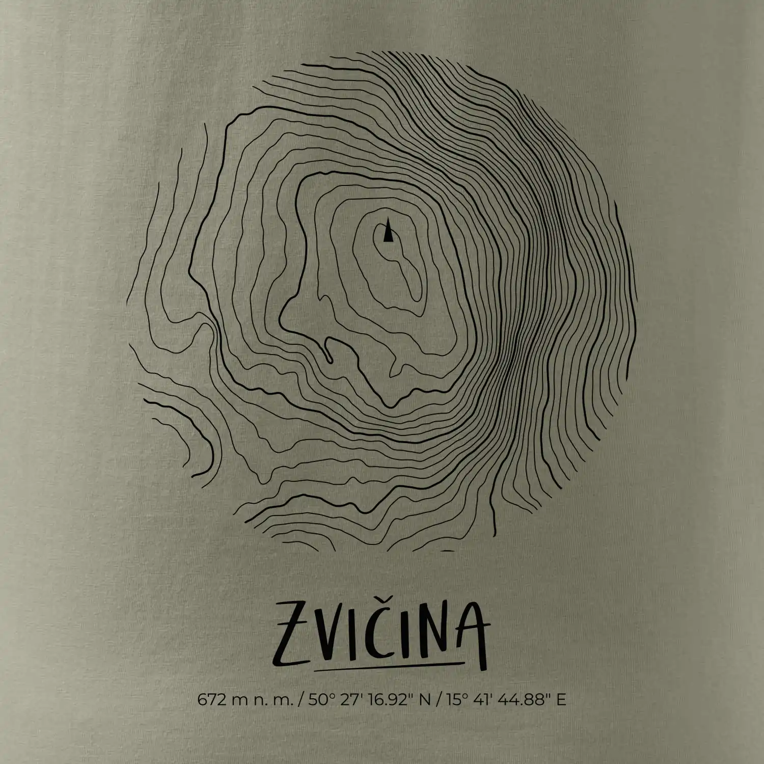 Zvičina - vrstevnice v kruhu