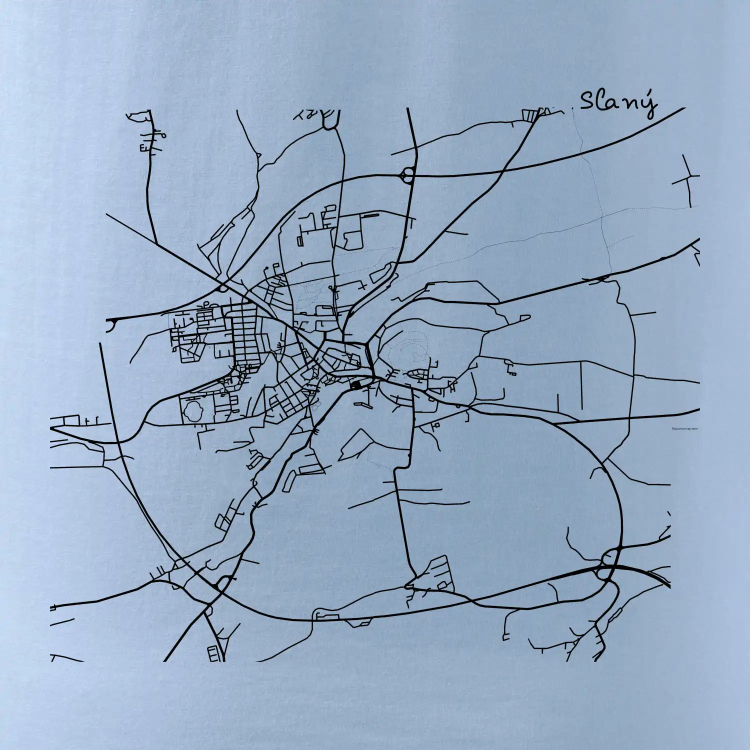 Mapy měst černobílé Slaný