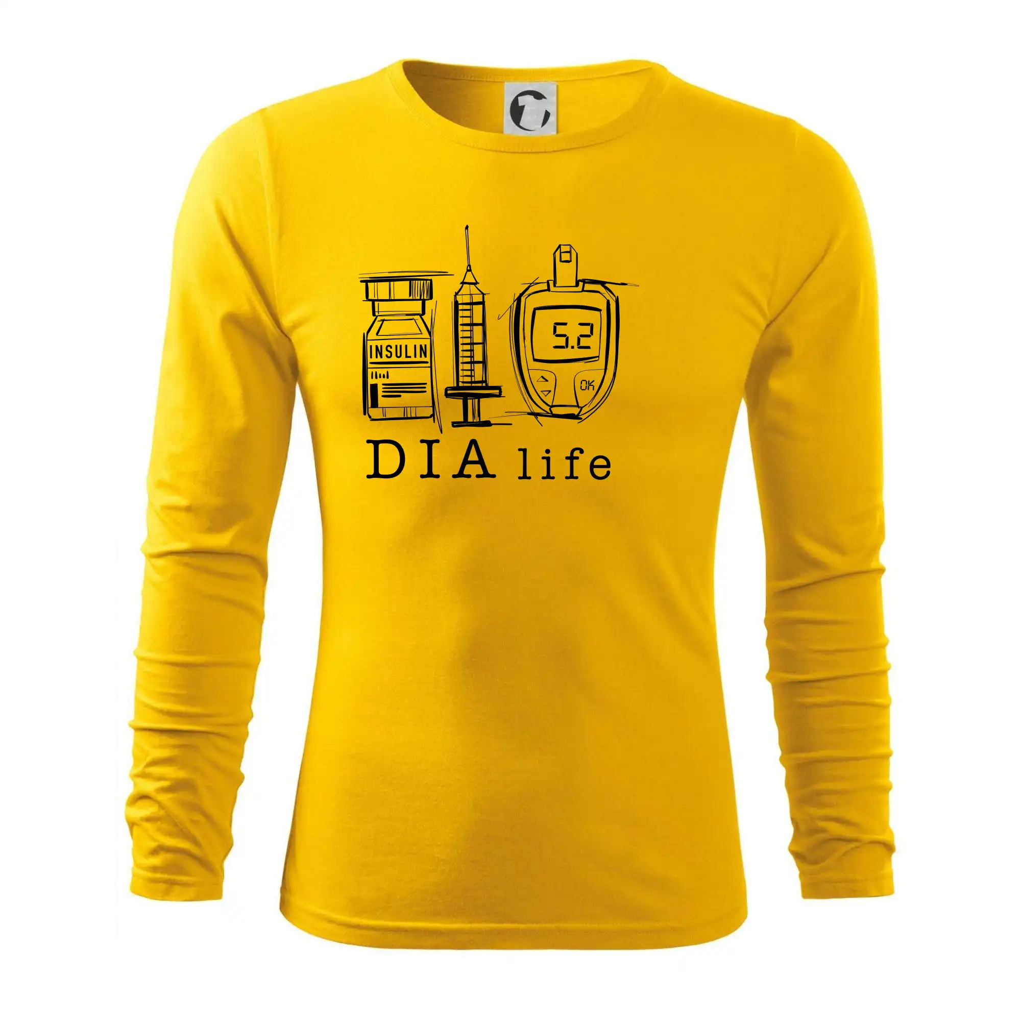D I A life - kreslený insulin injekce a glukometr