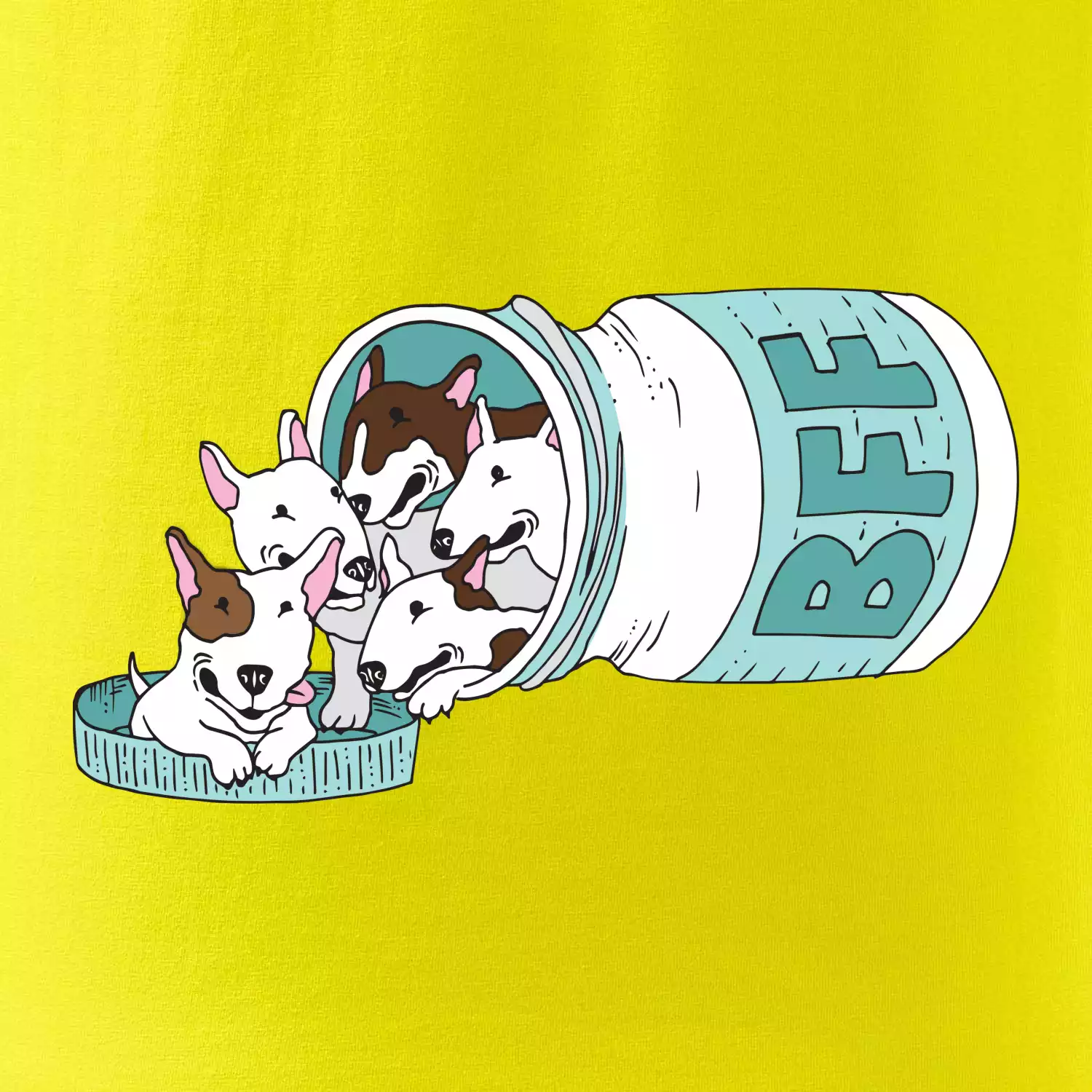 Bullterrier Friends Forever zelené (Pecka design)