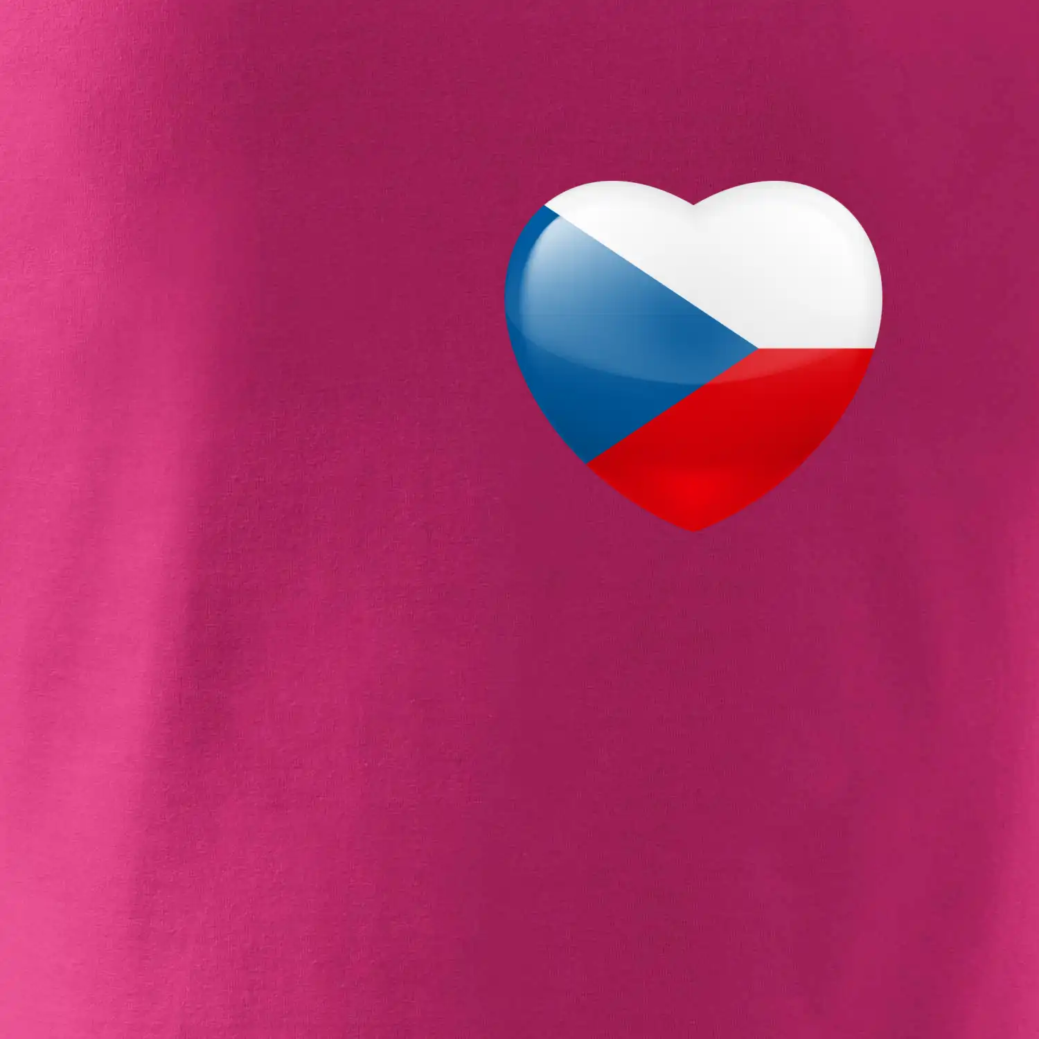 Česká vlajka srdce - pravé prso
