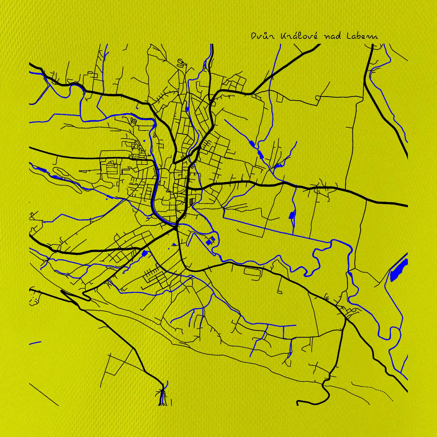 Dvůr Králové nad Labem mapa s vodními toky
