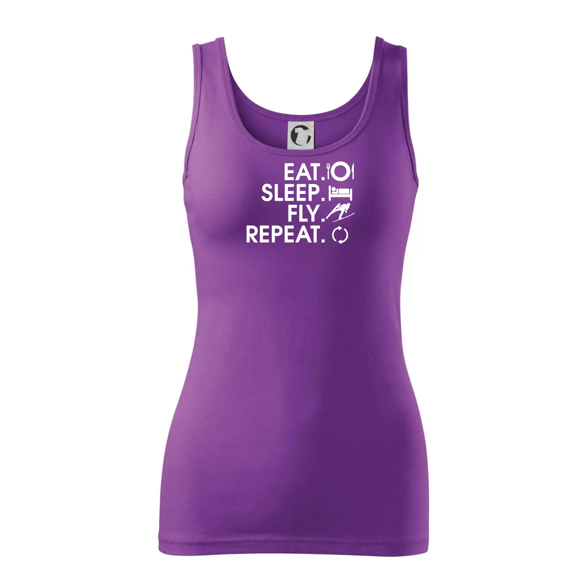 Eat sleep fly repeat - skoky na lyžích