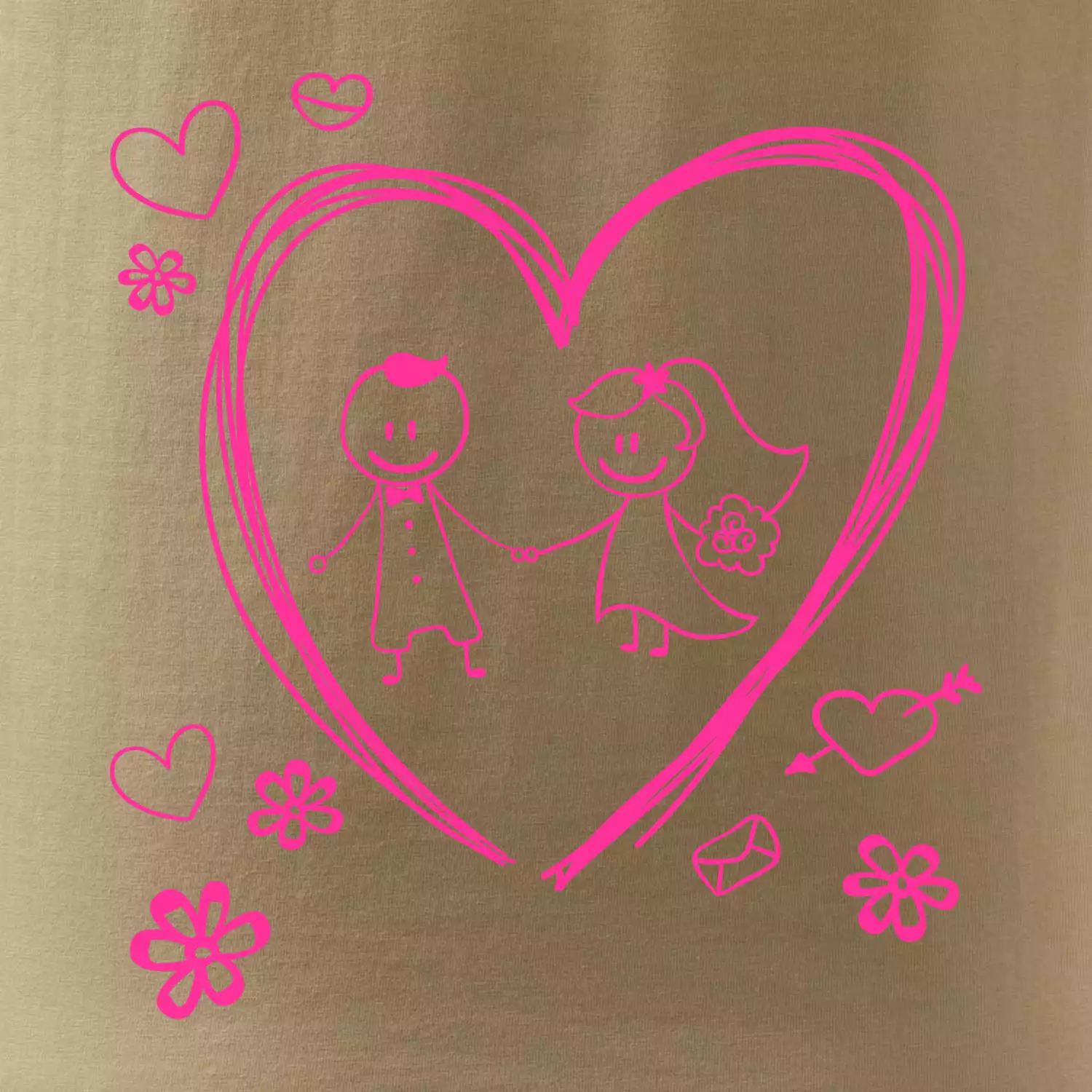 Svatba - kreslené srdce