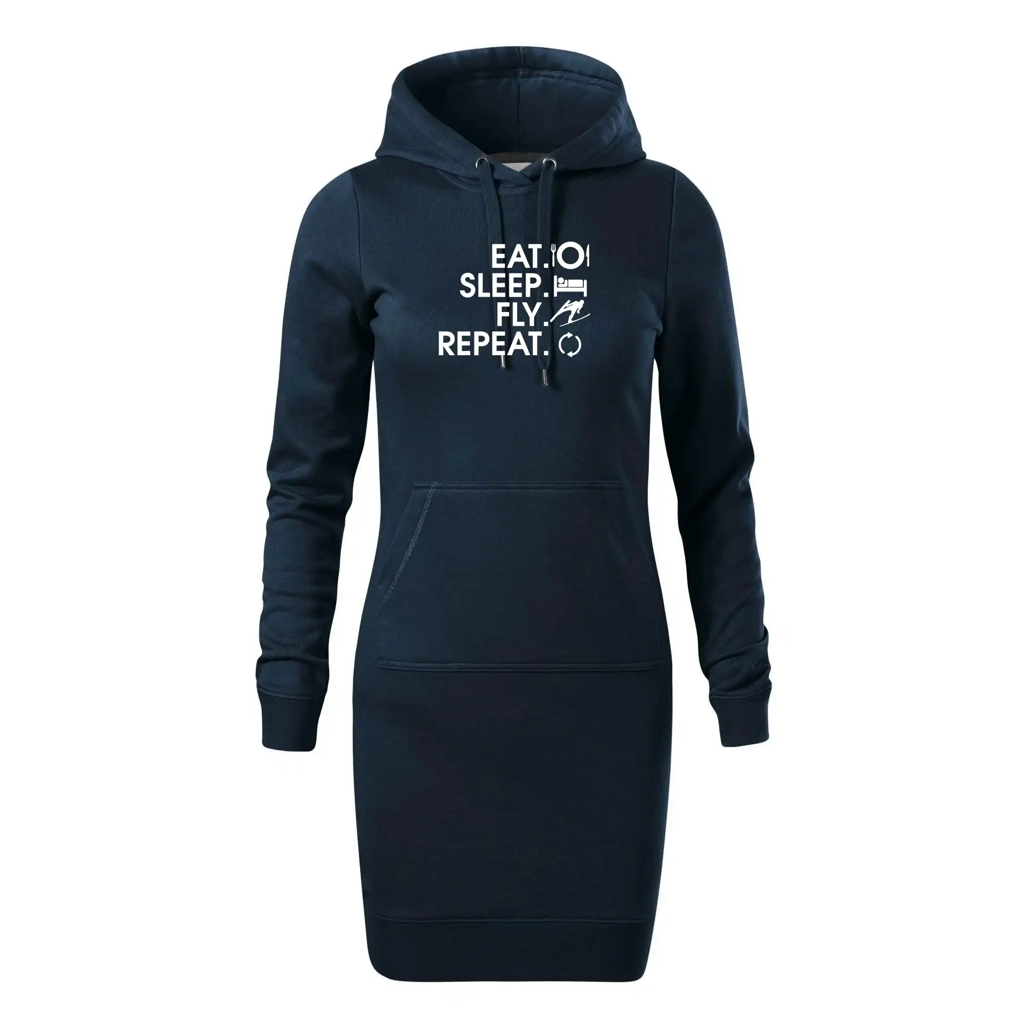 Eat sleep fly repeat - skoky na lyžích