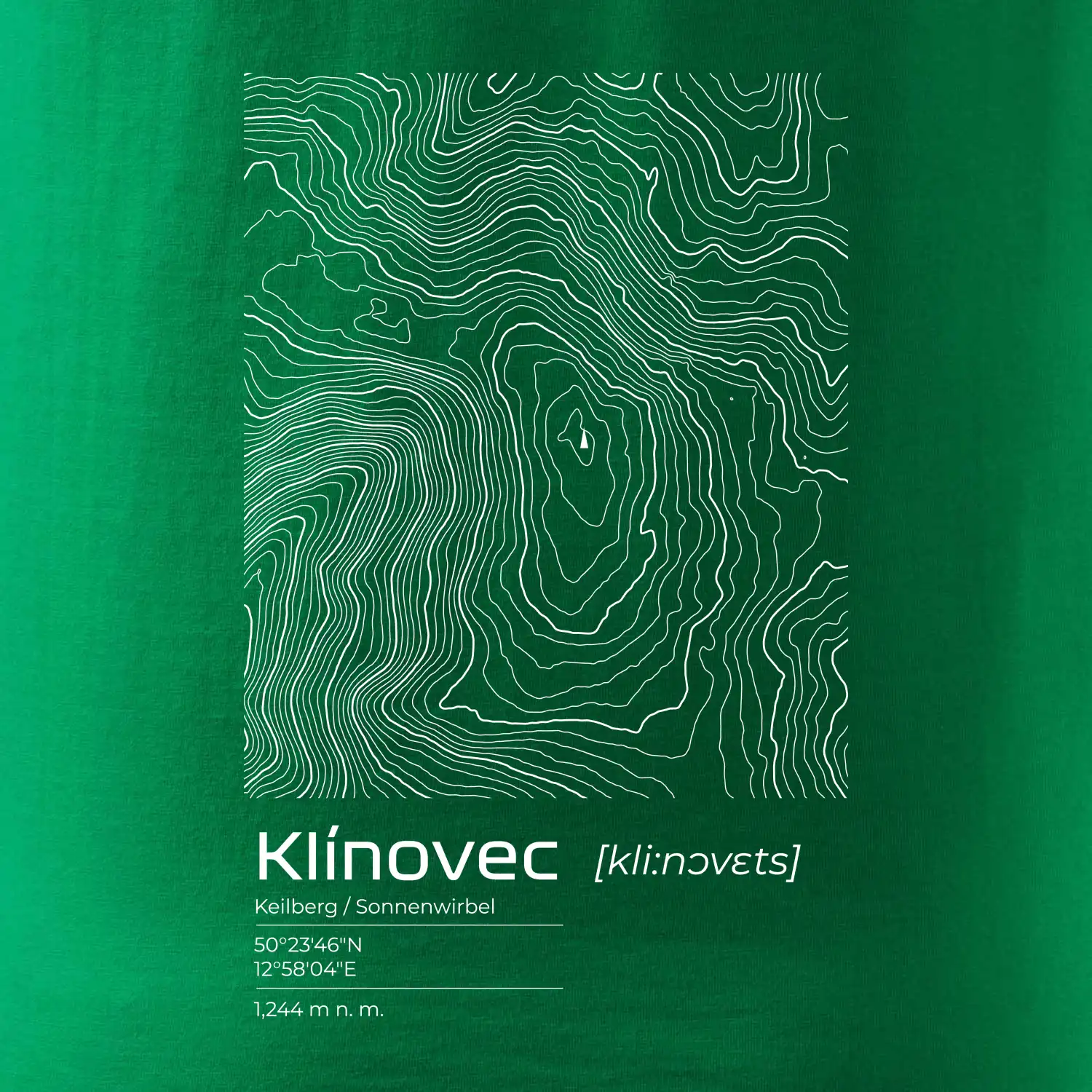 Klínovec - vrstevnice v obdélníku