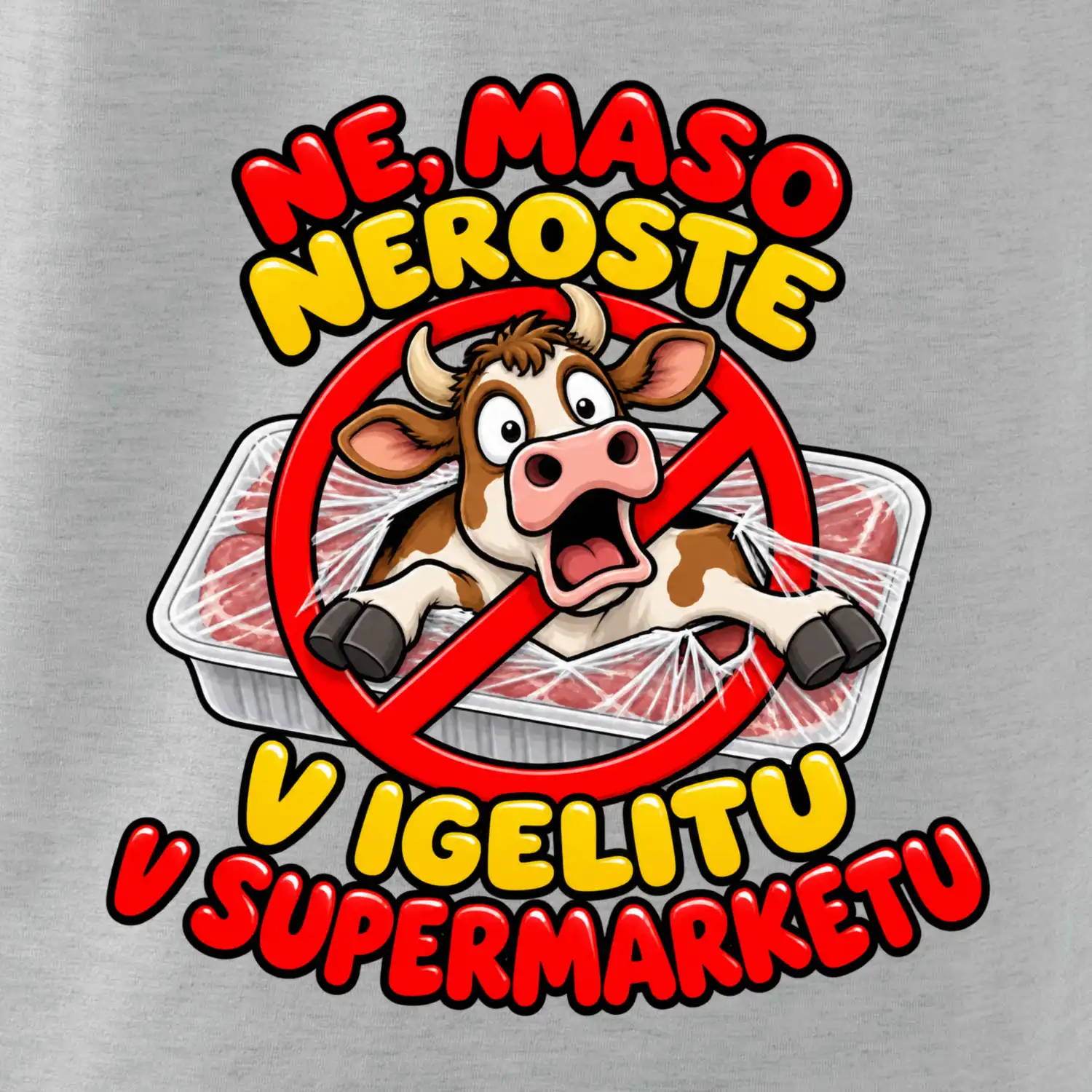 Maso neroste v igelitu v supermarketu