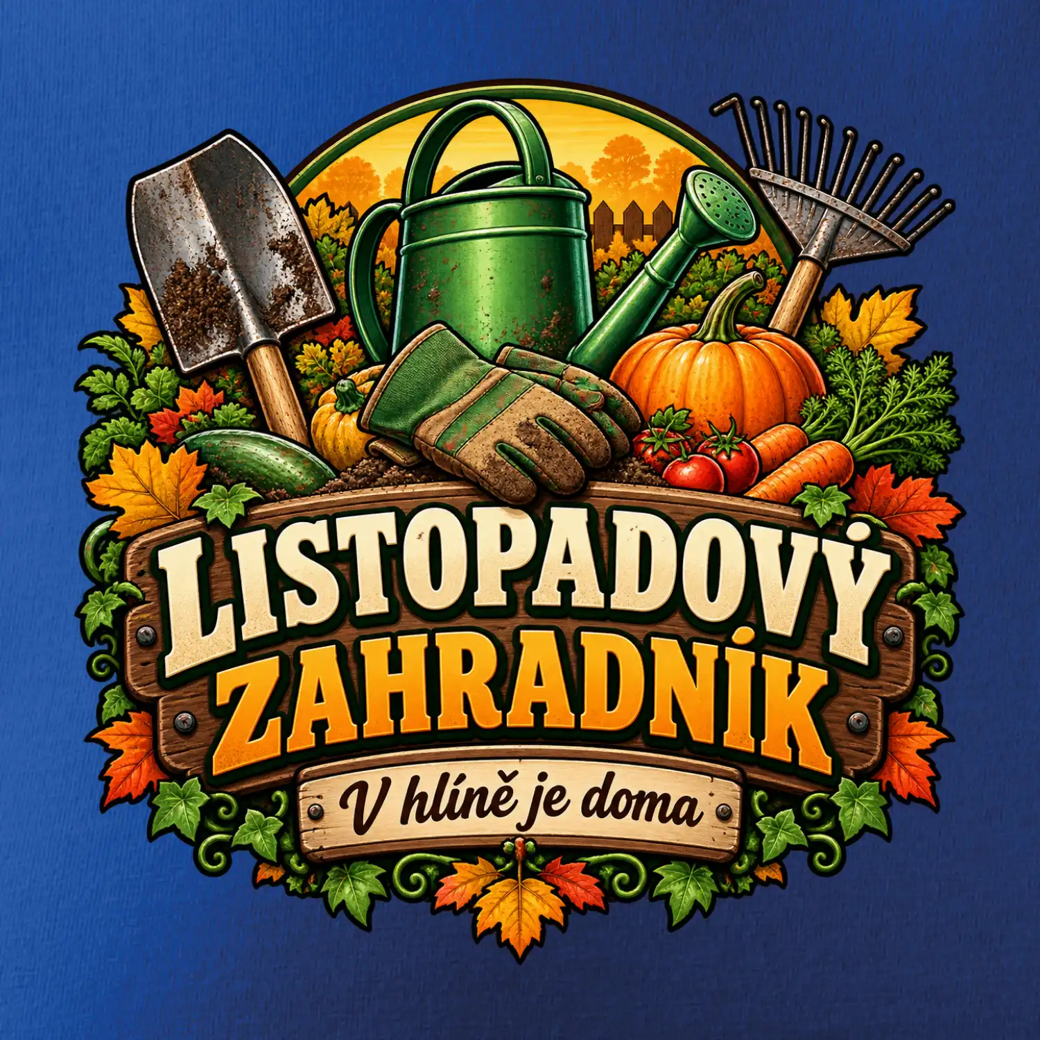 Listopadový zahradník v hlíně je doma
