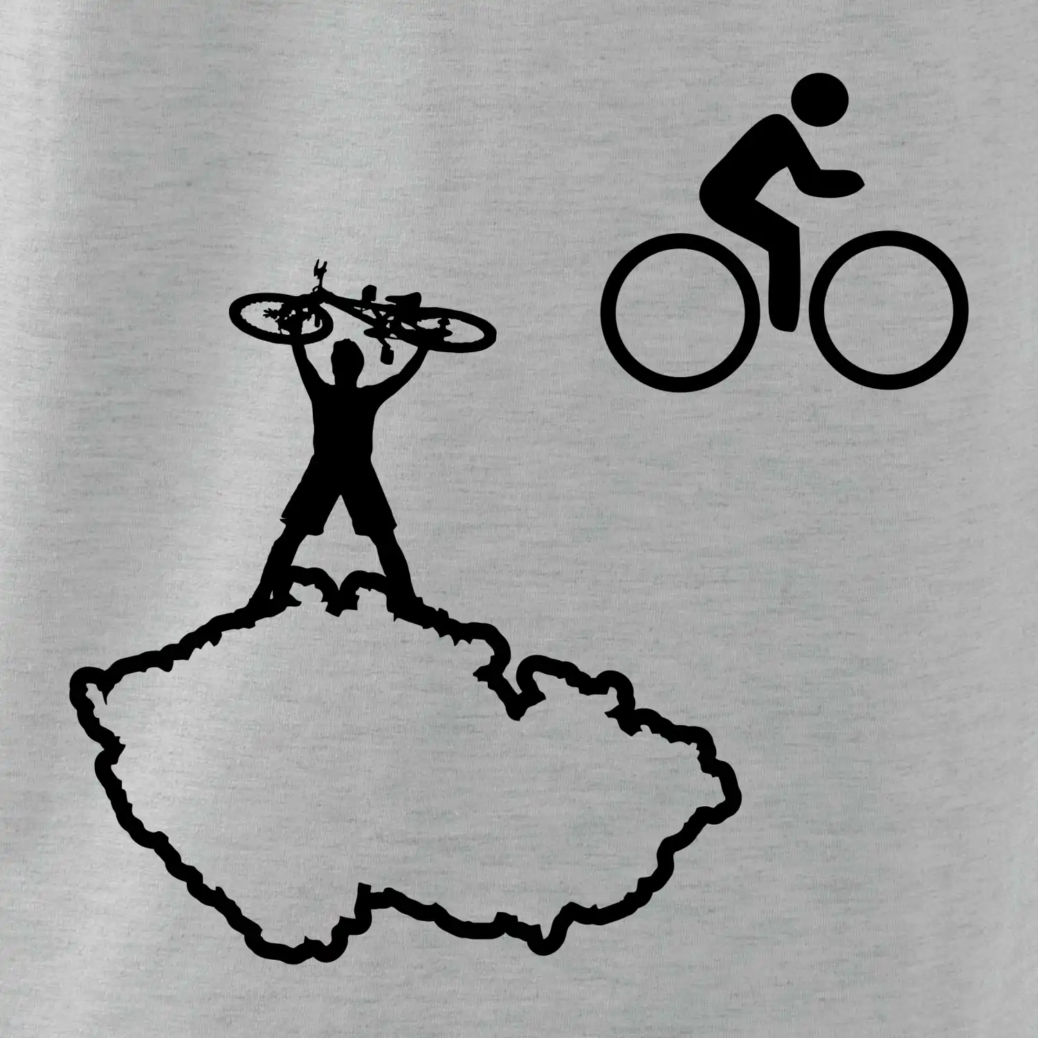 Mapa ČR + kolo na prsu