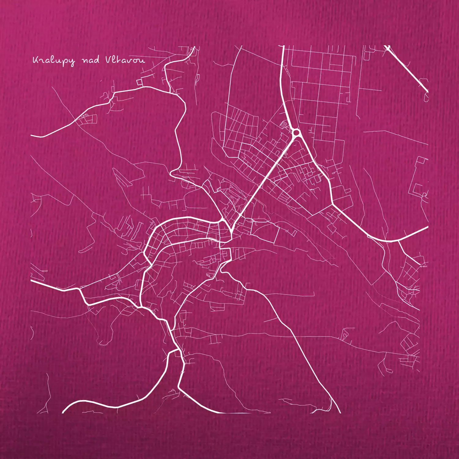 Černobílá mapa Kralupy nad Vltavou