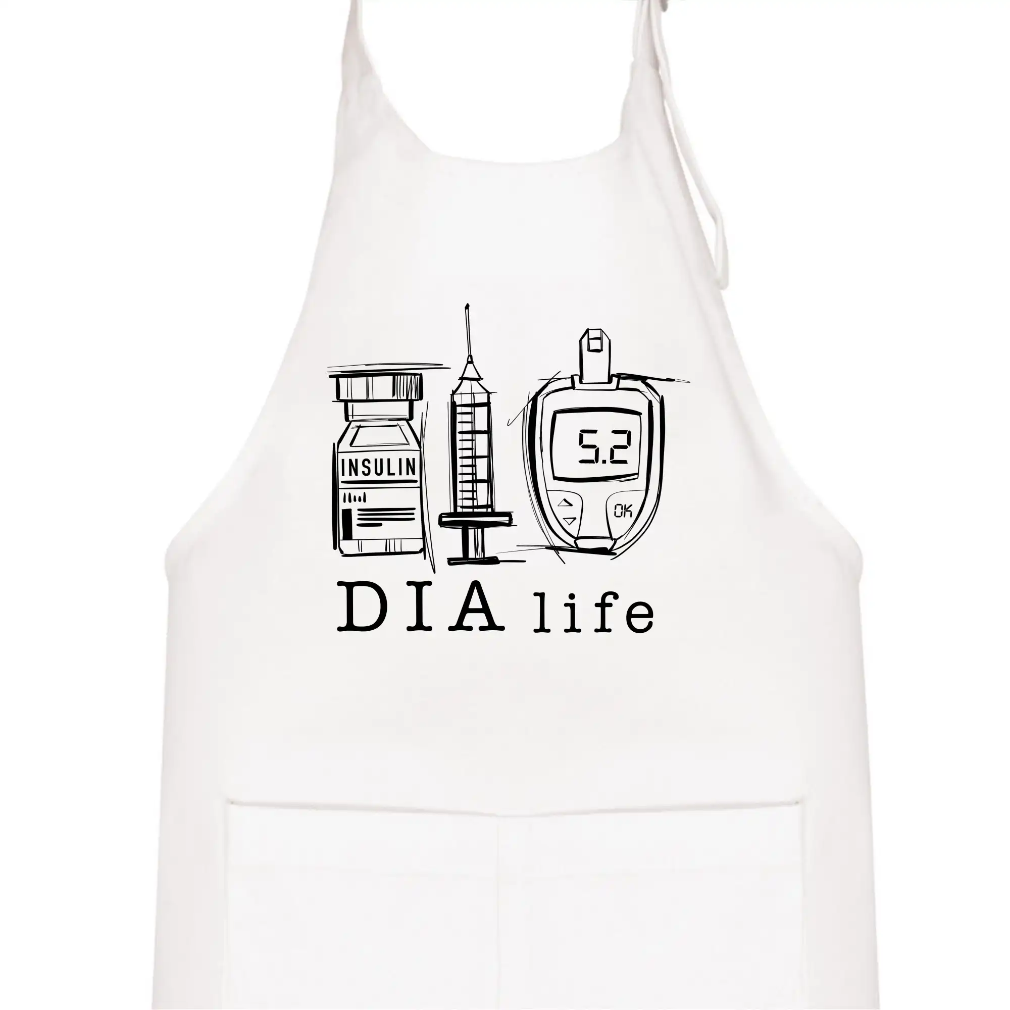 D I A life - kreslený insulin injekce a glukometr