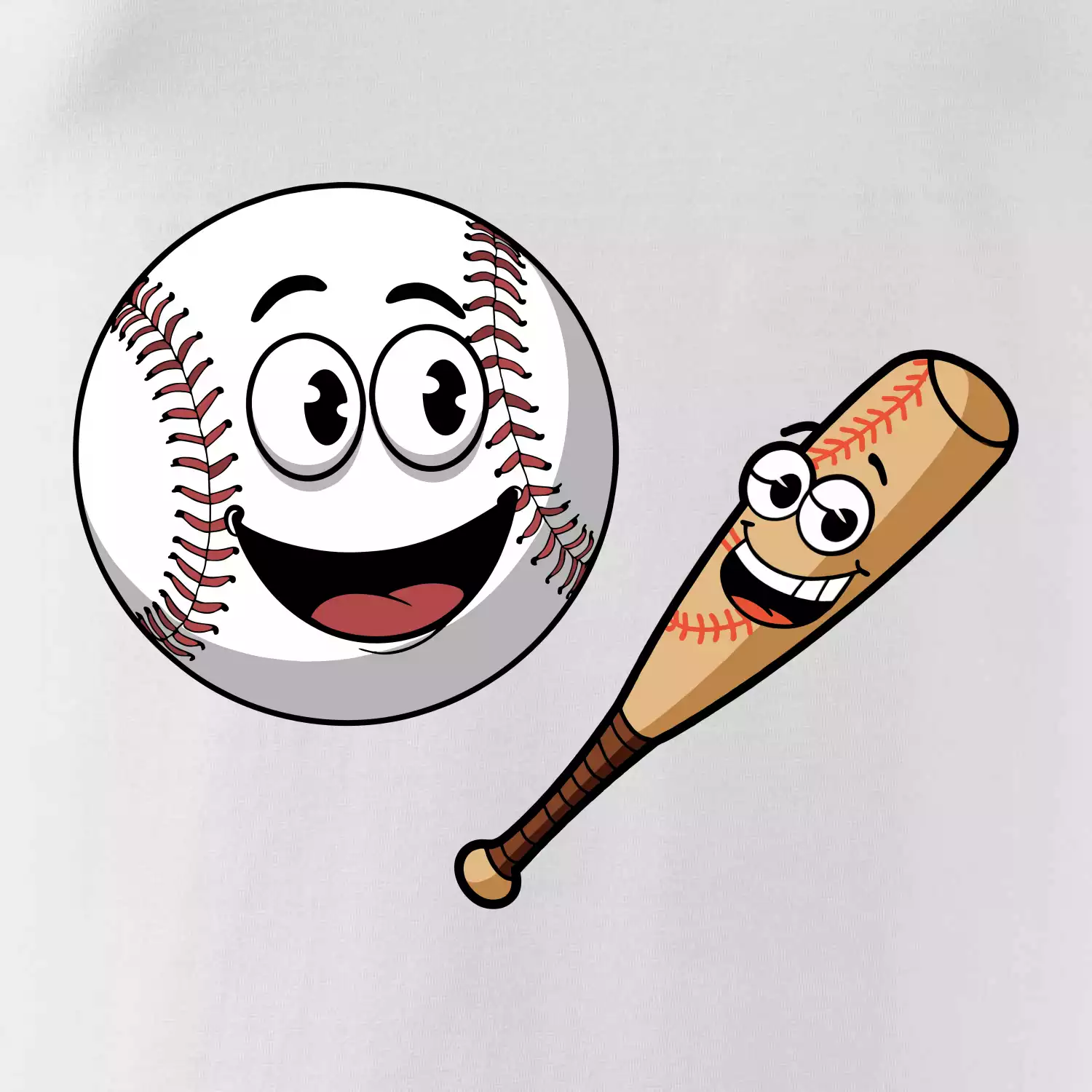 Parové triko - baseballová pálka a míček