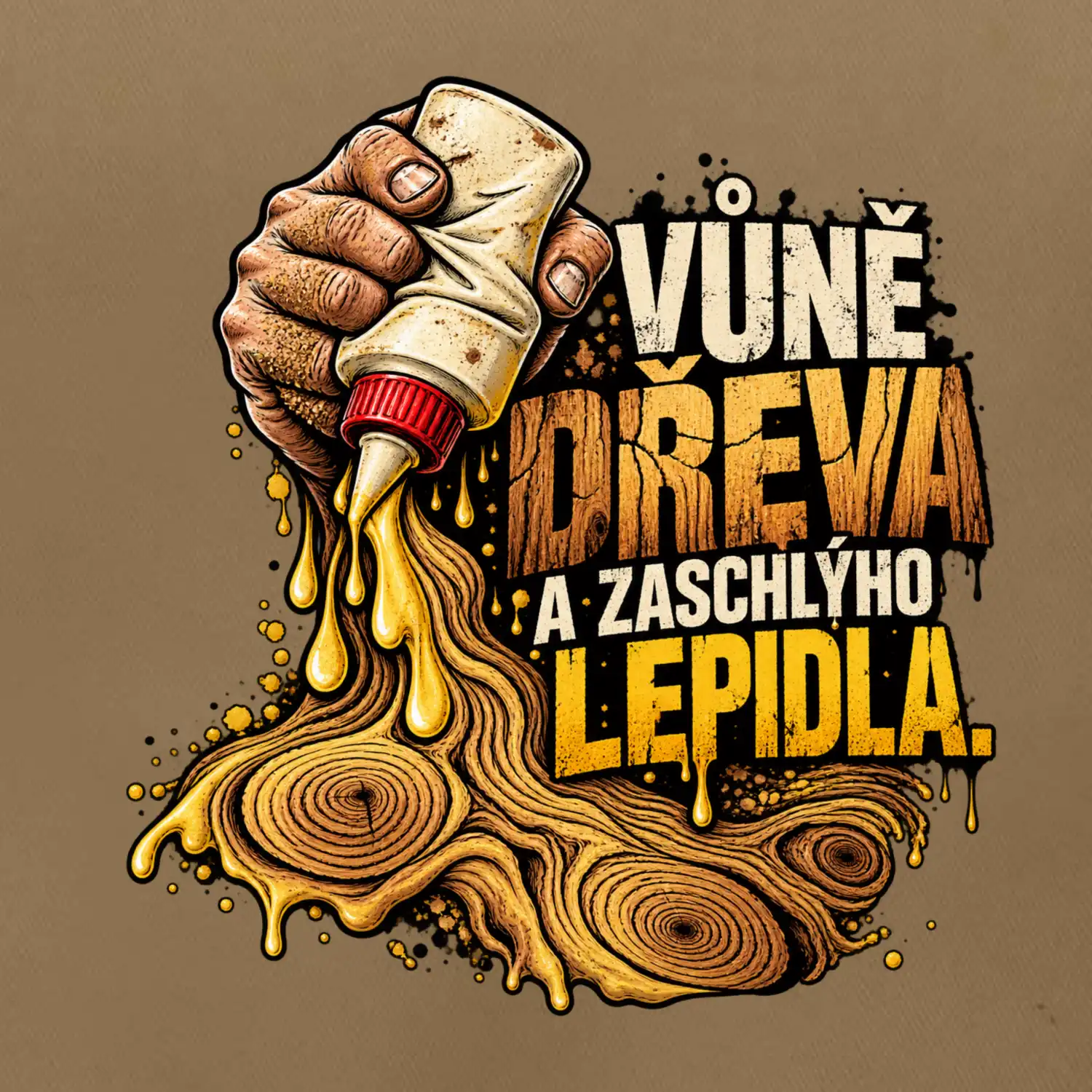Vůně dřeva a zaschlýho lepidla - kapající lepidlo a letokruhy
