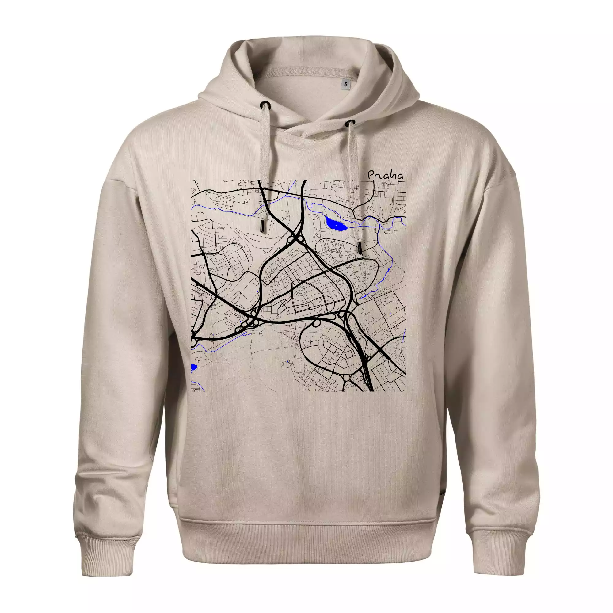 Praha - 14100 mapa s vodními toky