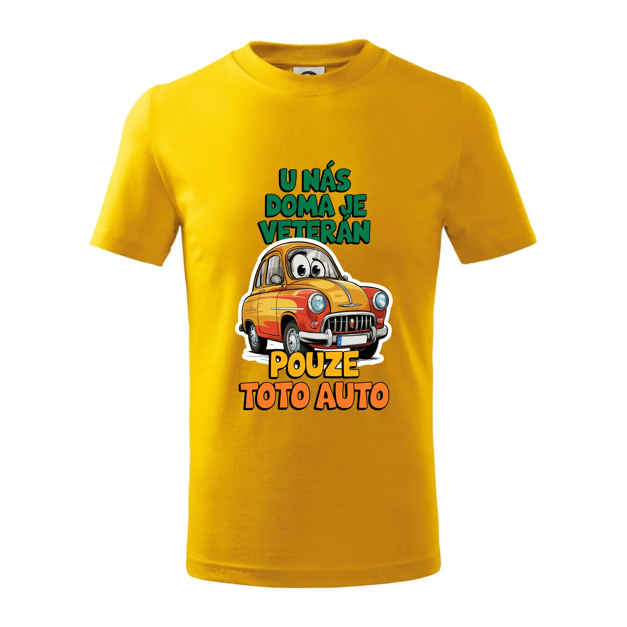 U nás doma je veterán pouze toto auto barevný nápis