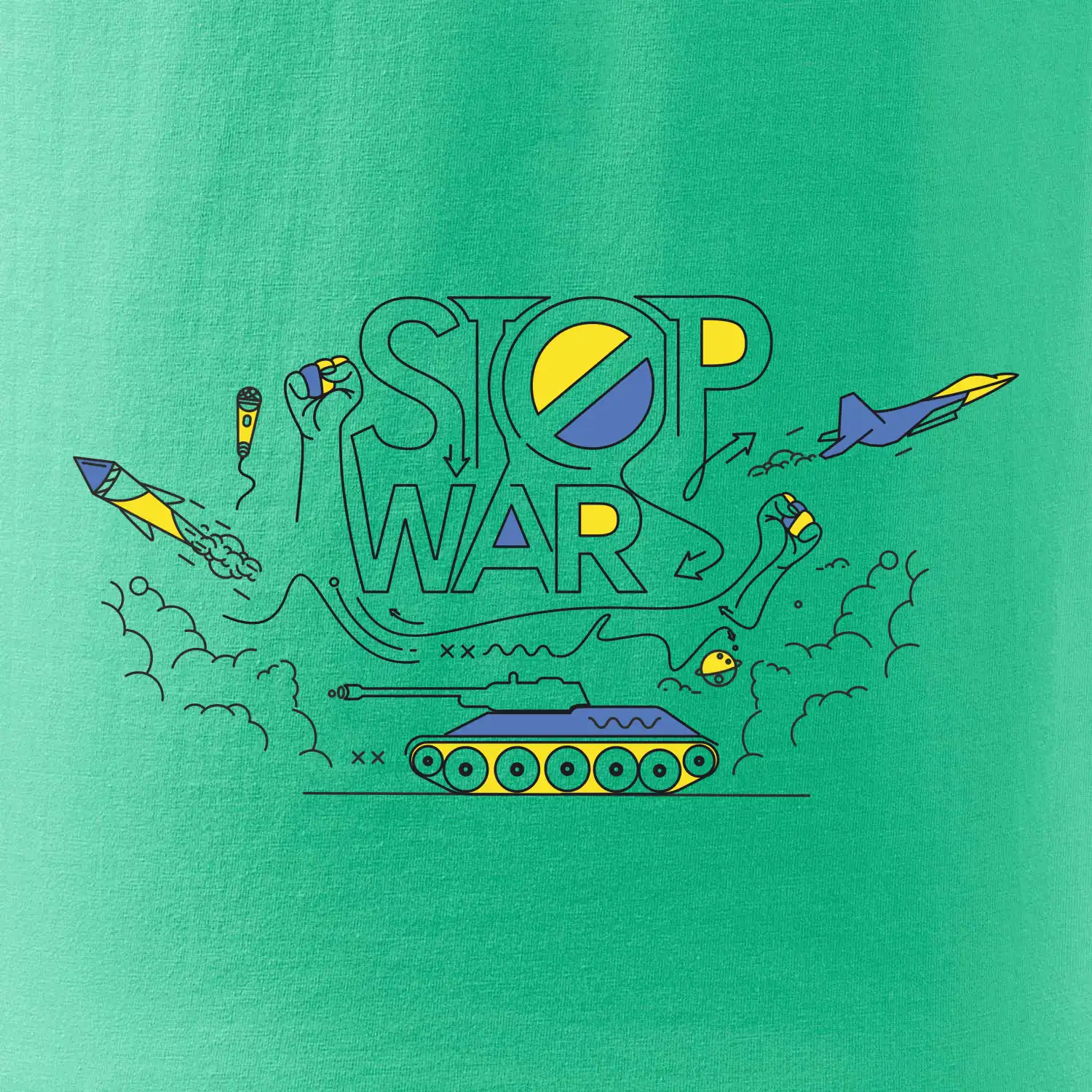 Stop war - Ukrajinské barvy