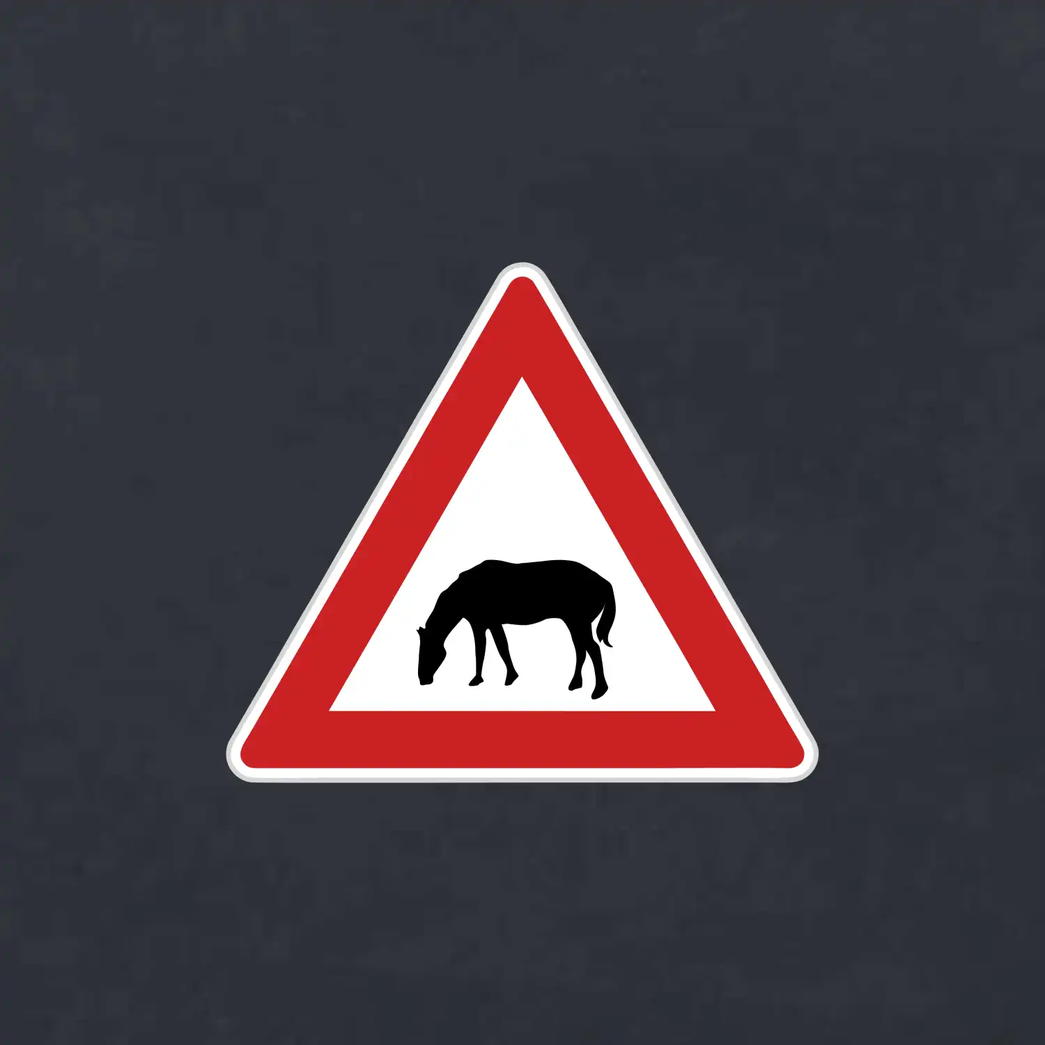 Dopravní značka - Pozor pasoucí se kůň