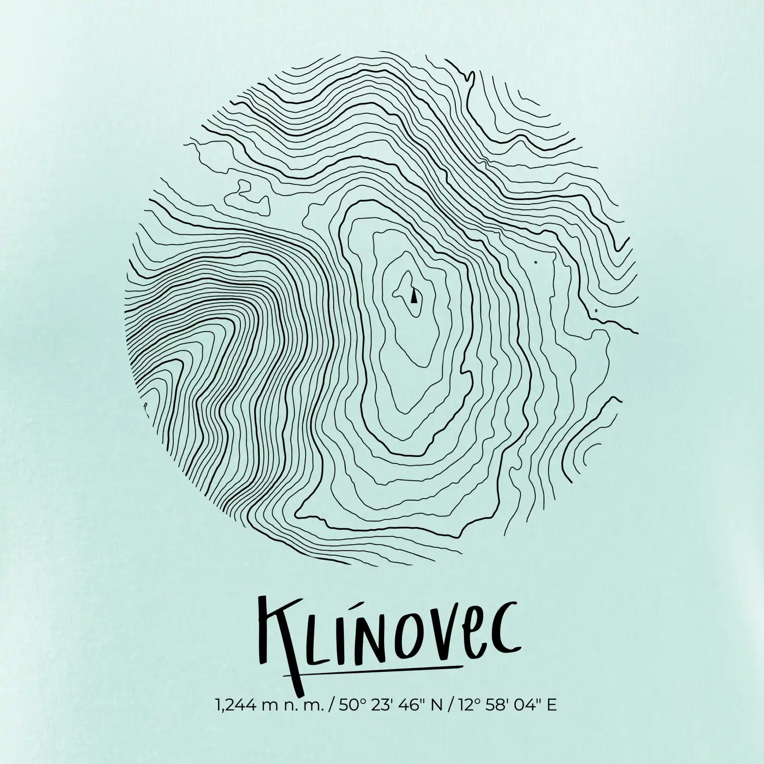 Klínovec - vrstevnice v kruhu