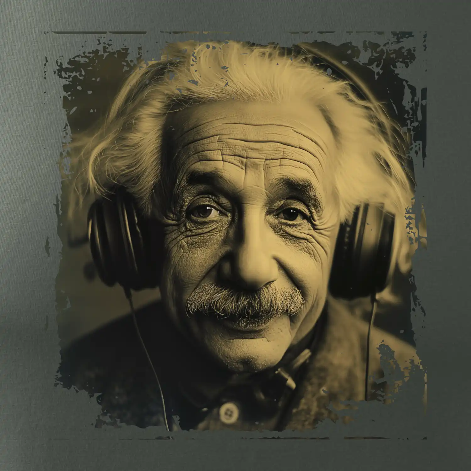 Albert se sluchátky