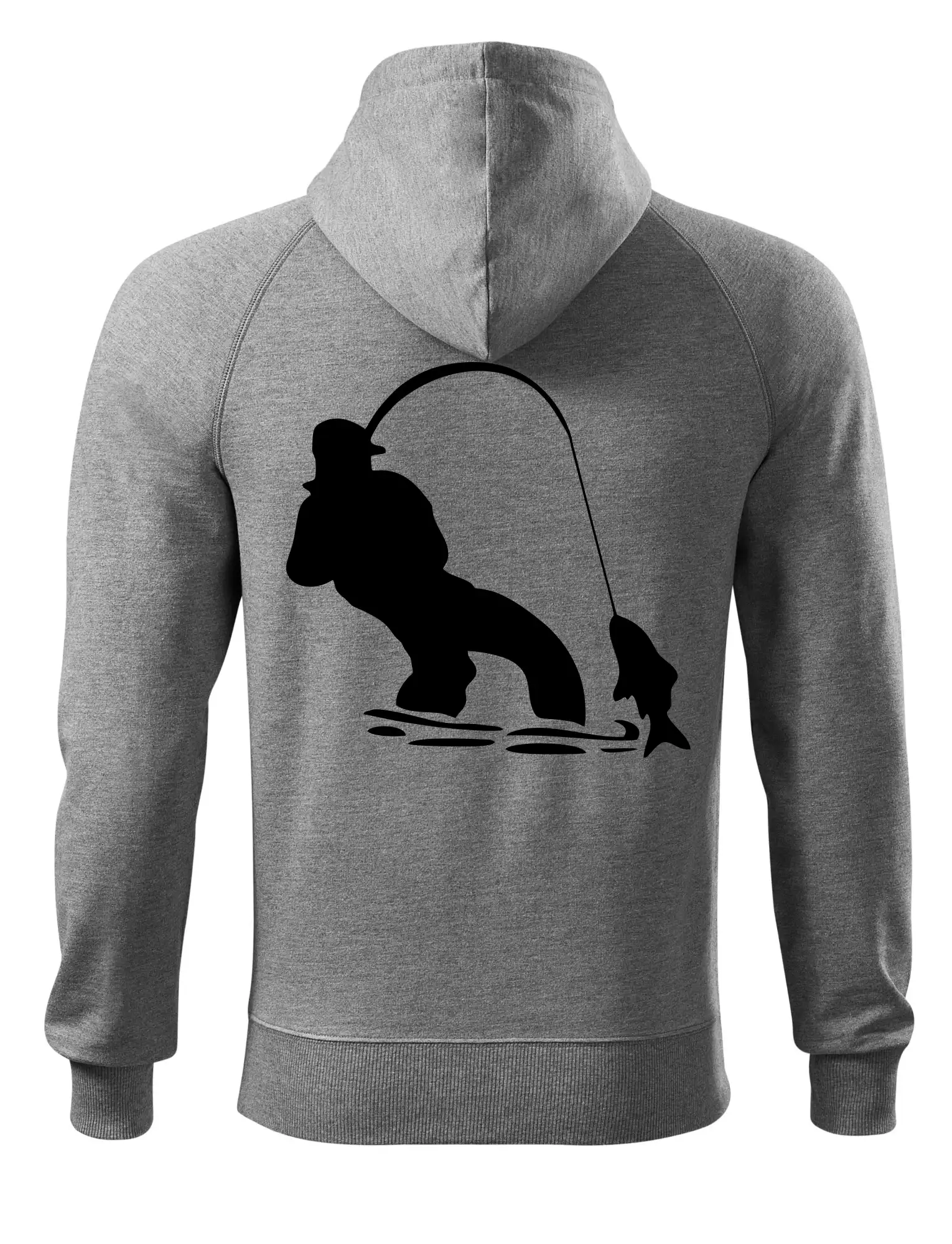 Rybář tahající rybu