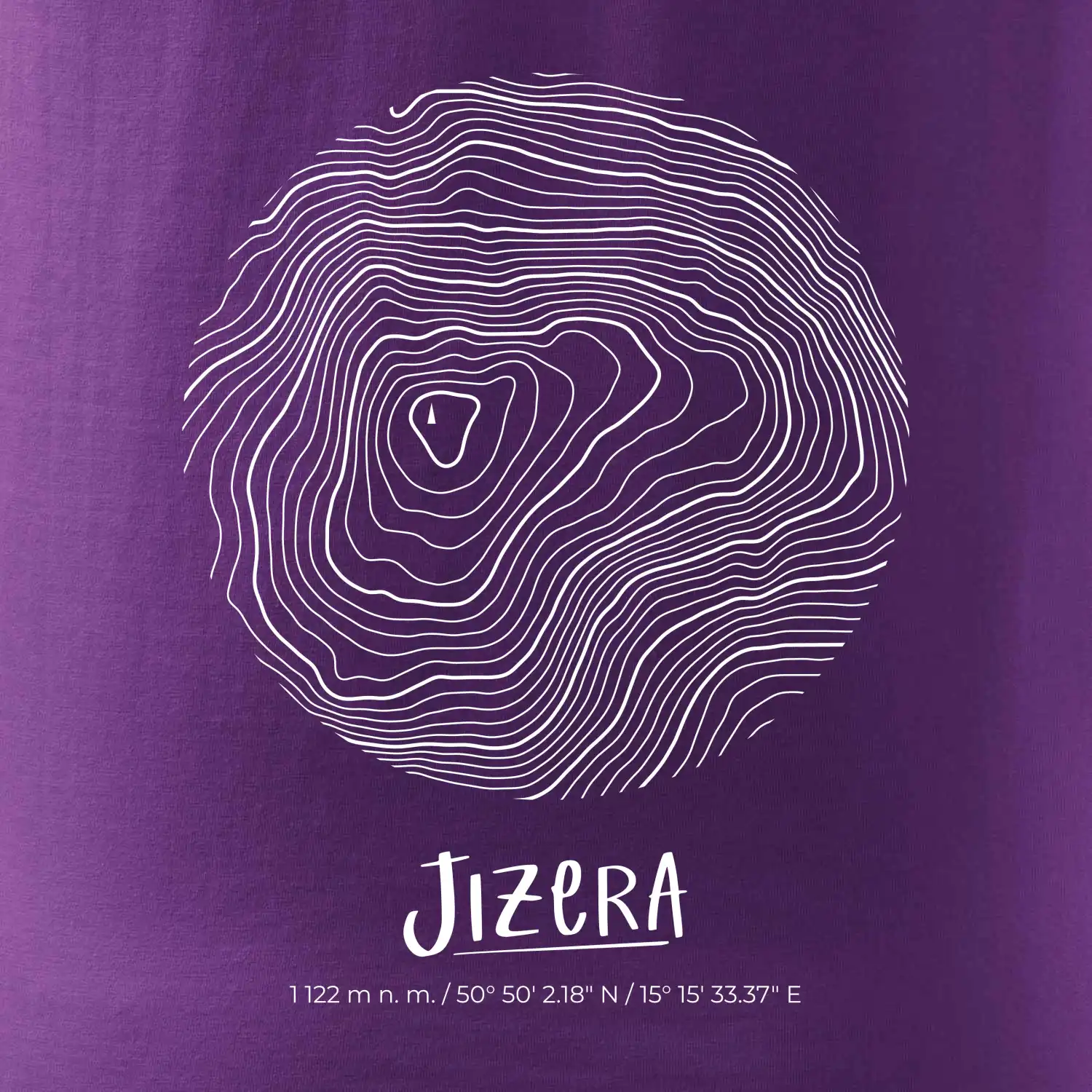 Jizera - vrstevnice v kruhu
