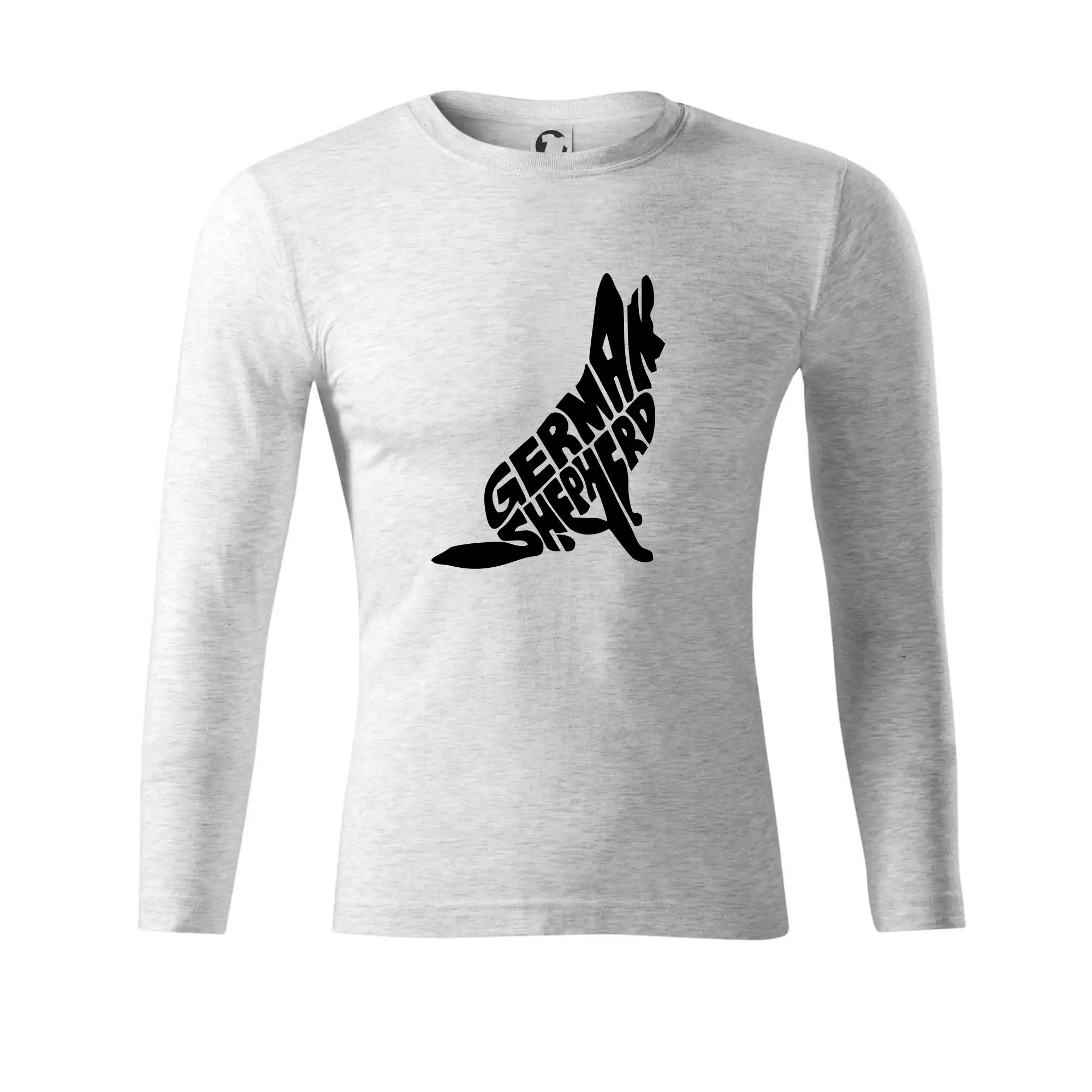 Německý ovčák sedící napis