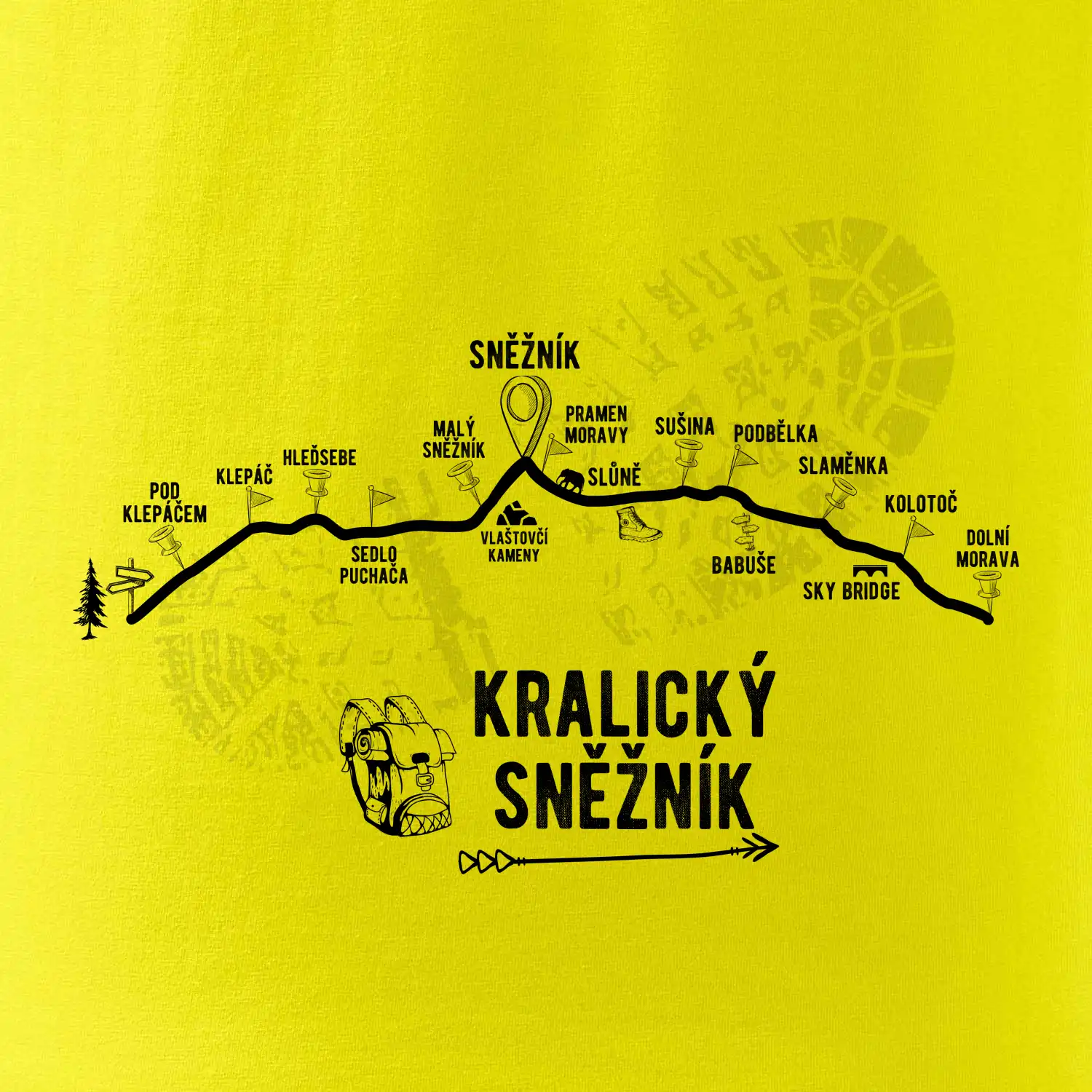 Profil kopců - Kralický Sněžník