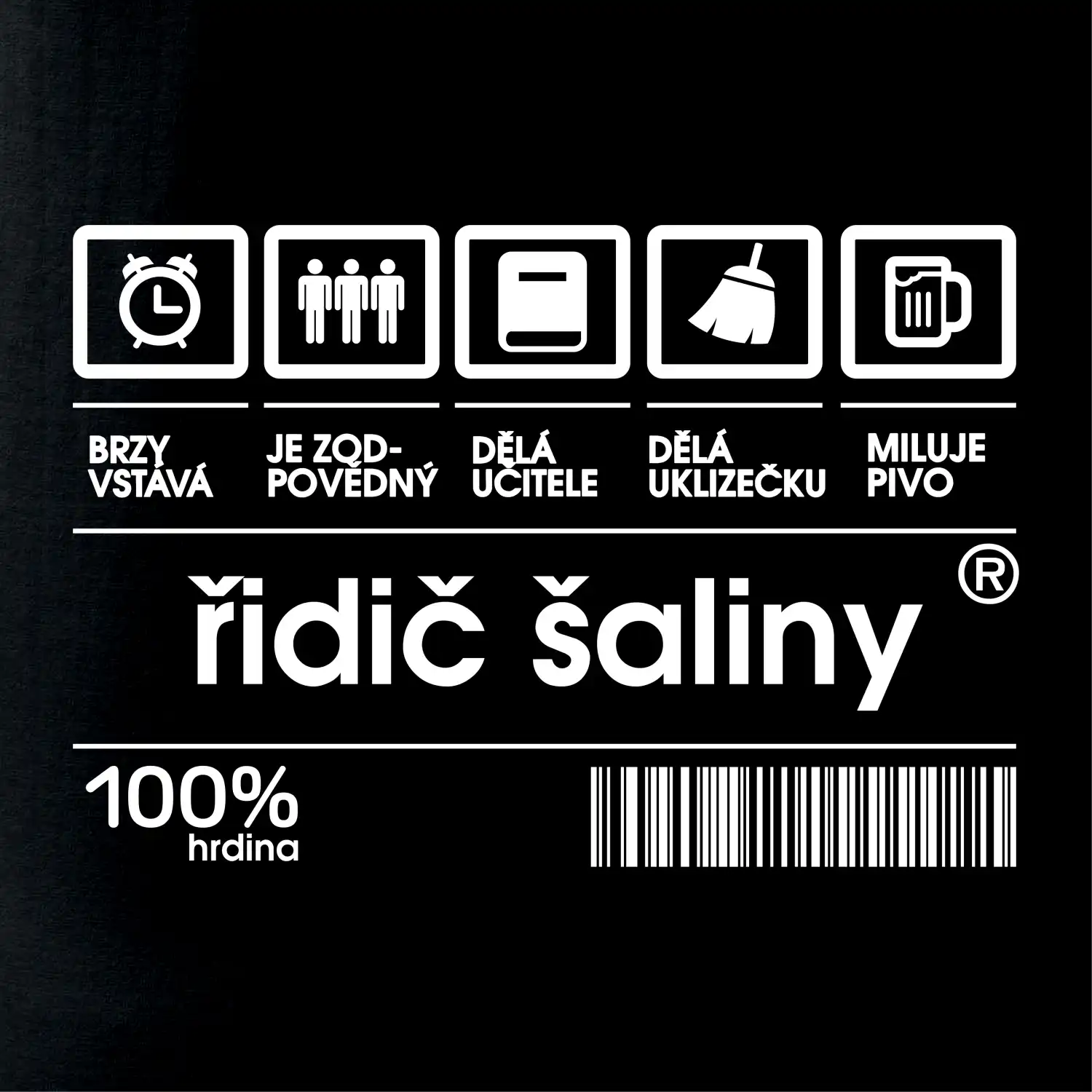 Čárový kód - řidič šaliny