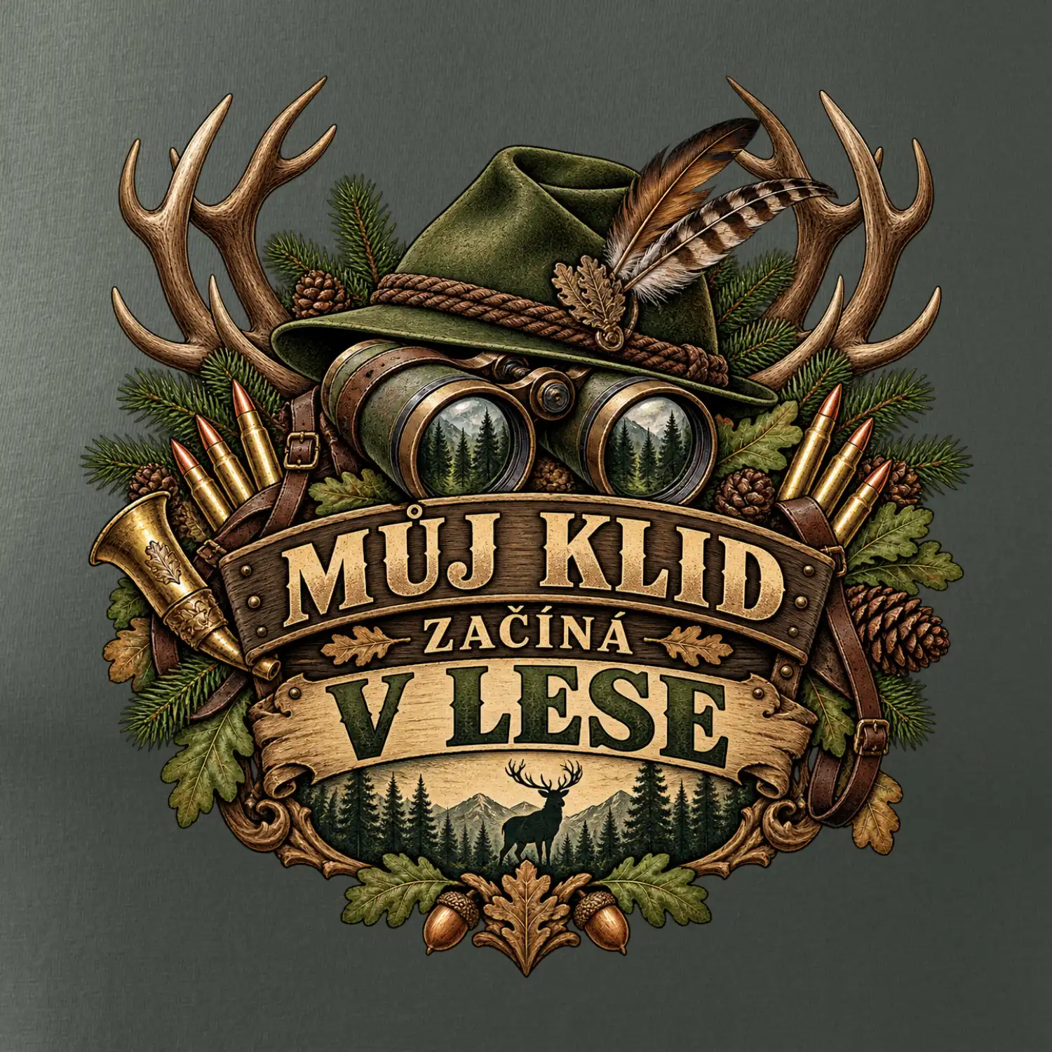 Můj klid začíná v lese myslivecký klobouk