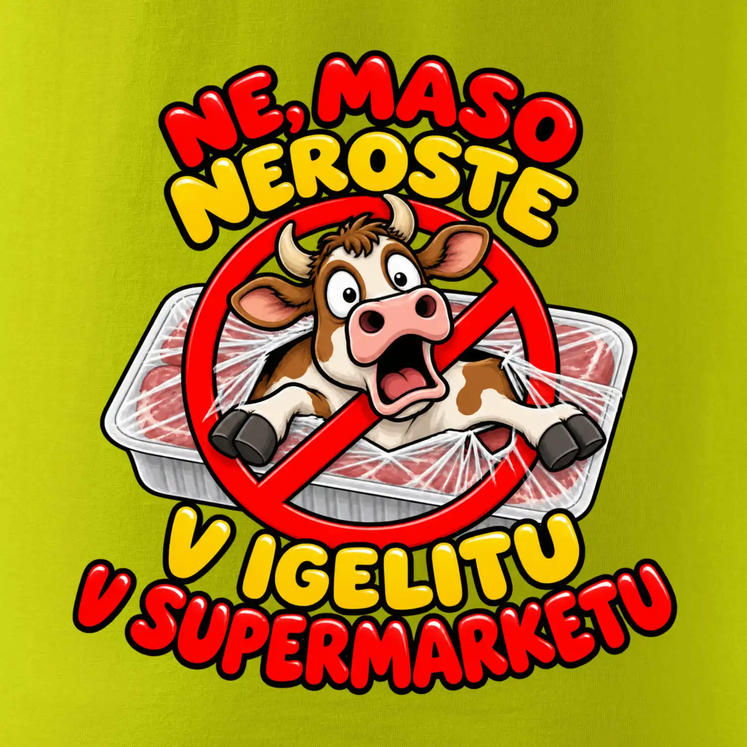 Maso neroste v igelitu v supermarketu