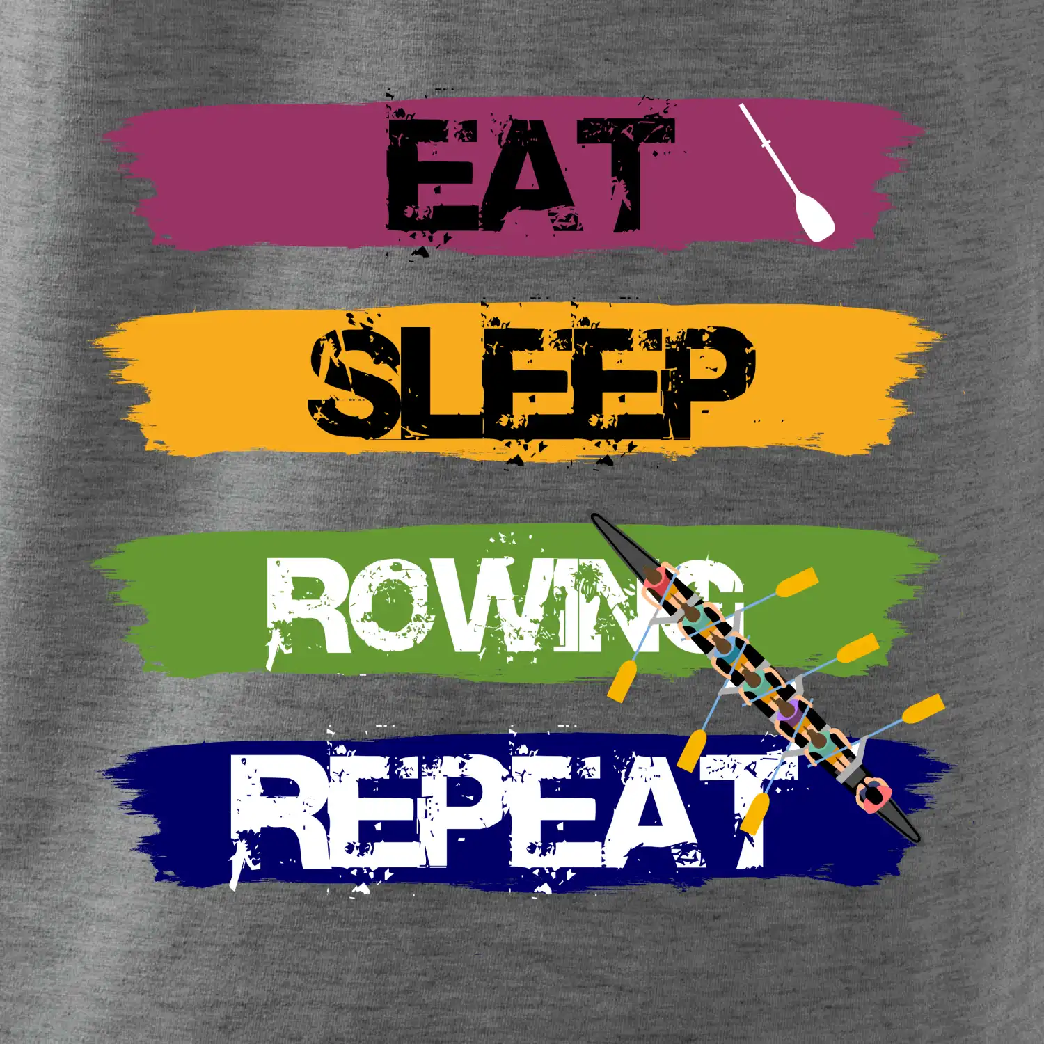 Eat sleep rowing repeat barevné