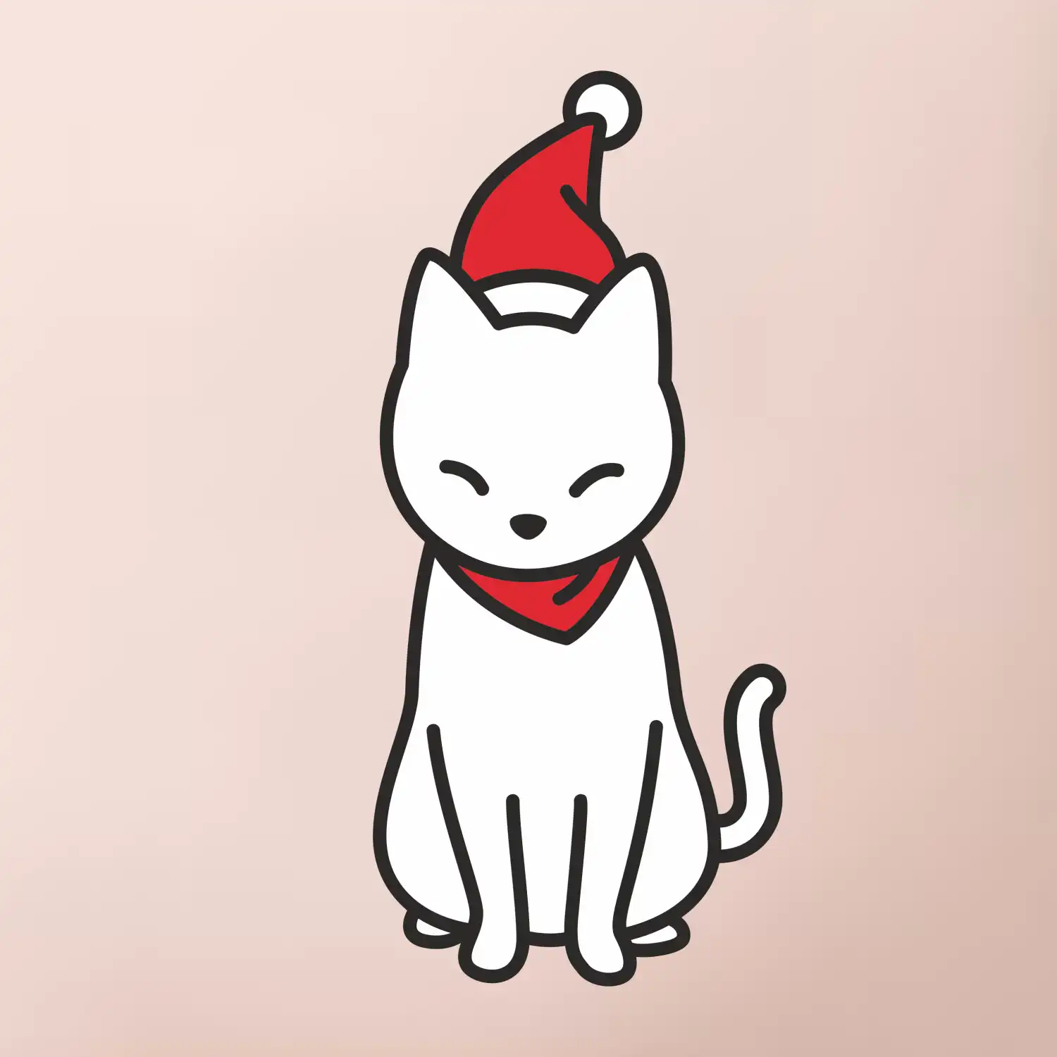 Vánoční kočka sedící