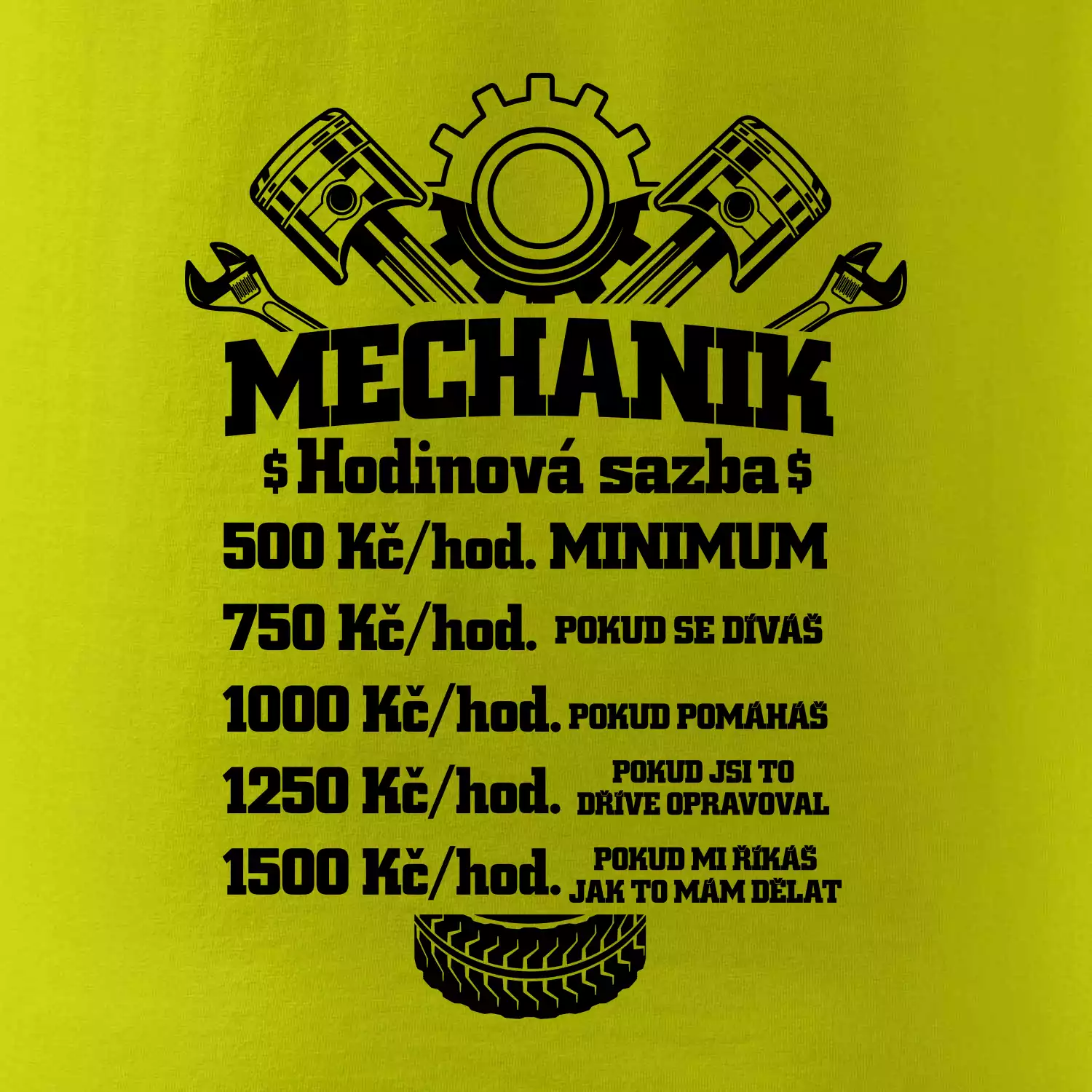 Mechanik - hodinová sazba