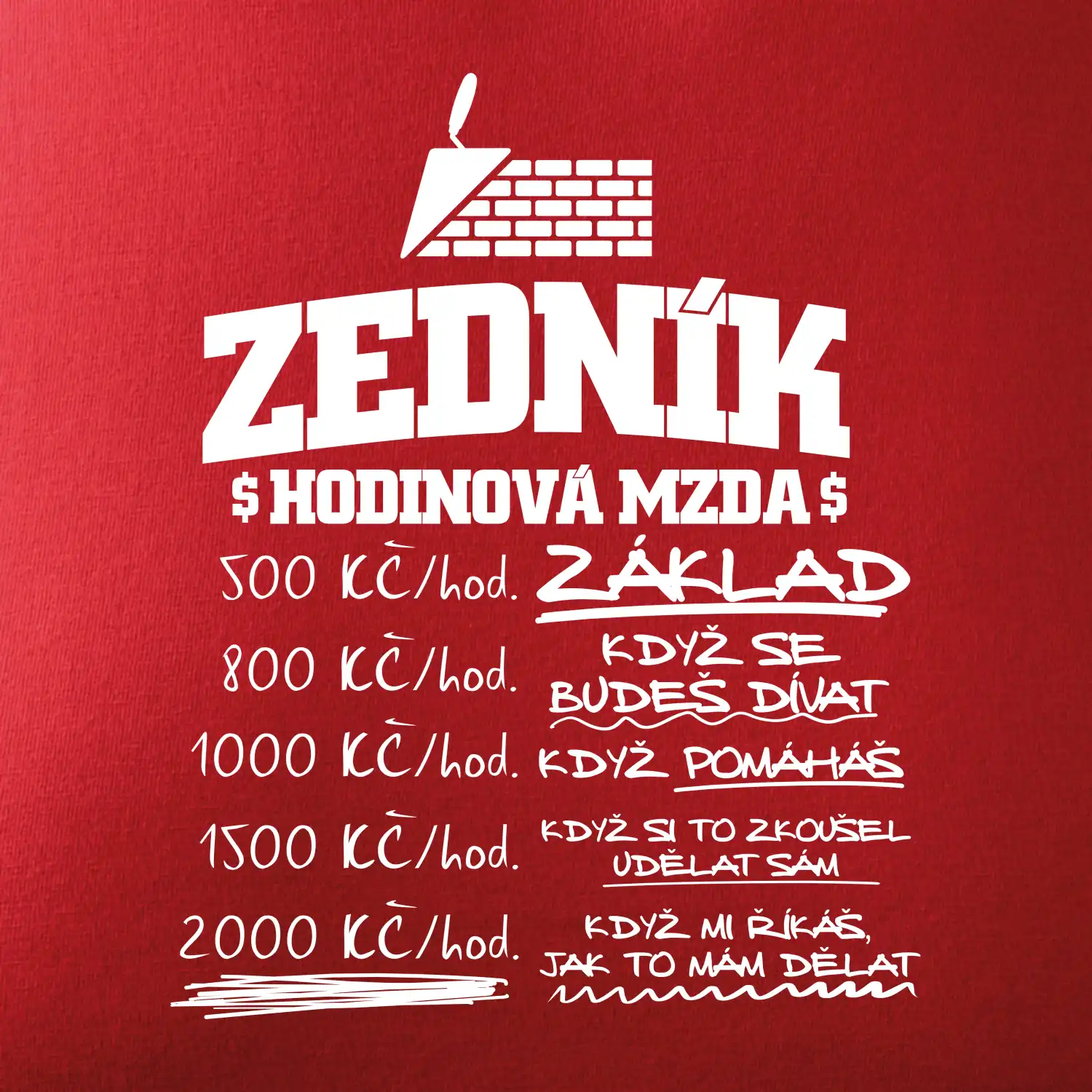 Hodinová mzda zedník
