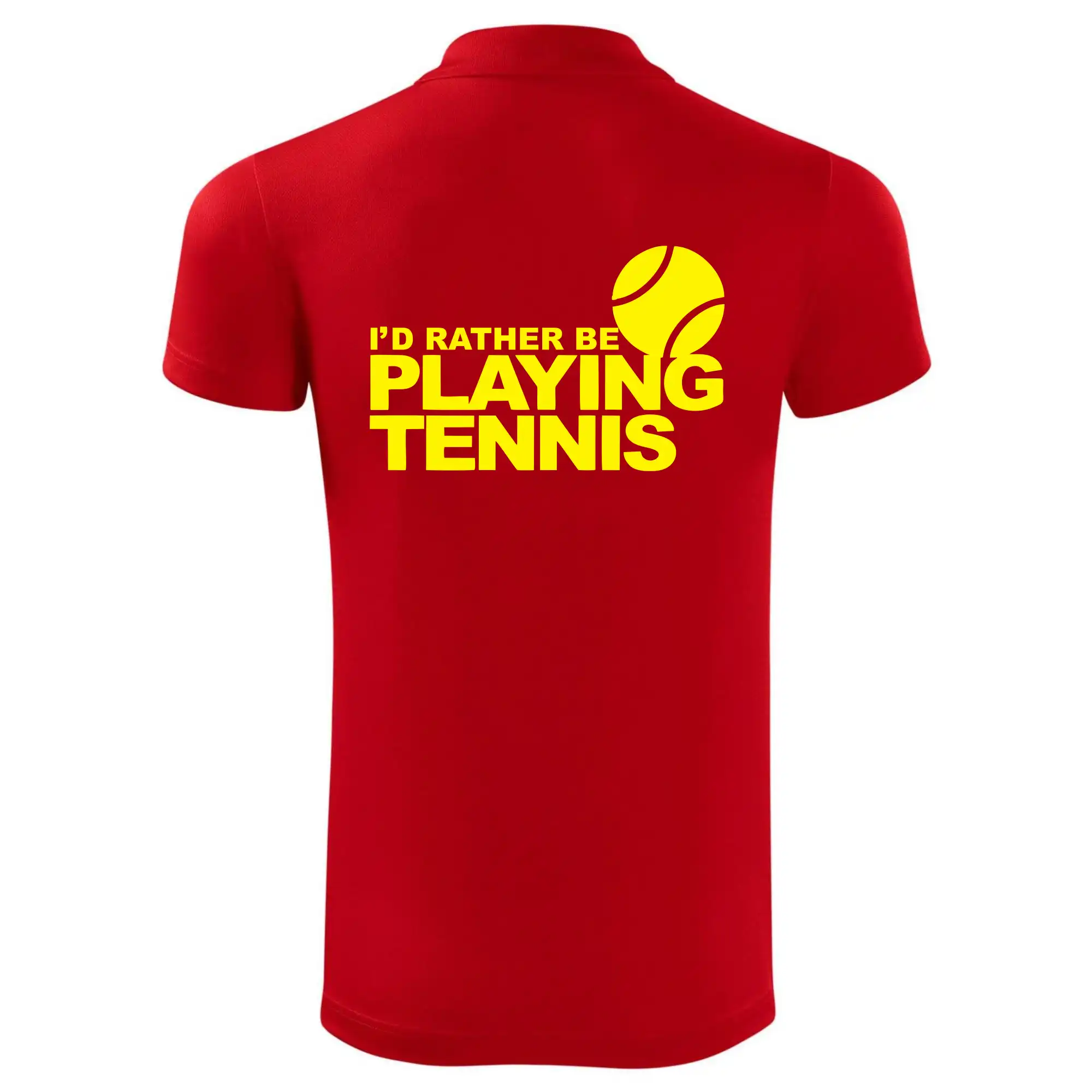 Playing tennis