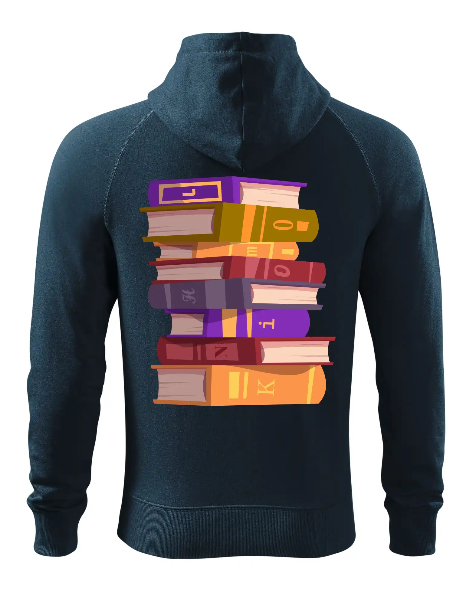 Knihomol stojící knihy